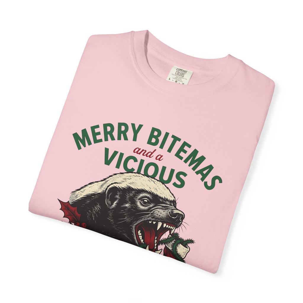 Honey Badger Shirt Christmas Wildlife Gift Women Classic Tee Ratel T-Shirt Xmas Fan Animal Graphic Tshirt Doodle Xmas Stocking Tshirt