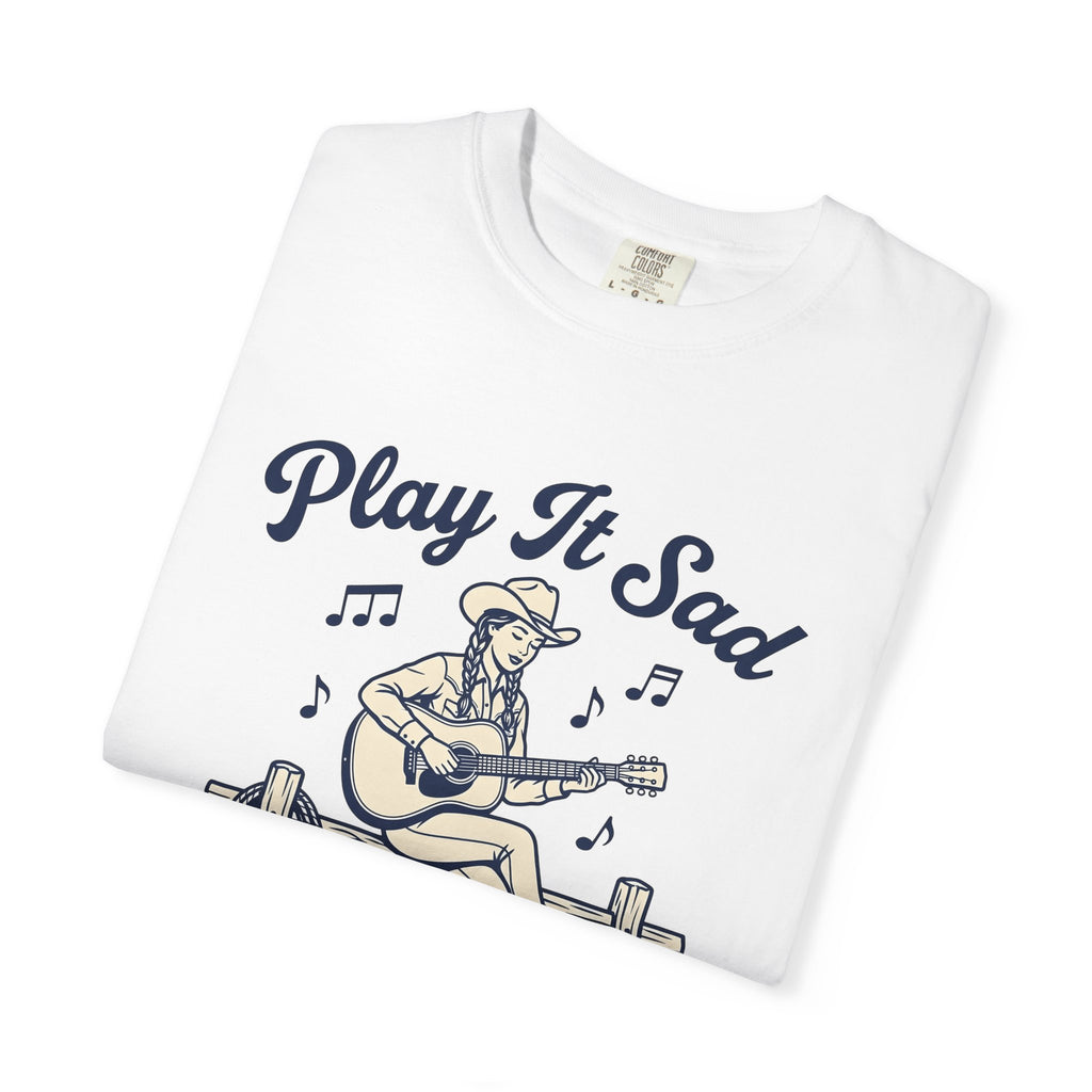 Cowgirl Guitar Shirt Cowgirl Rustic Gift Women Line Drawing Tee Guitar T-Shirt Cowboy Fan Illustrated Tshirt Country Graphic Retro Musical