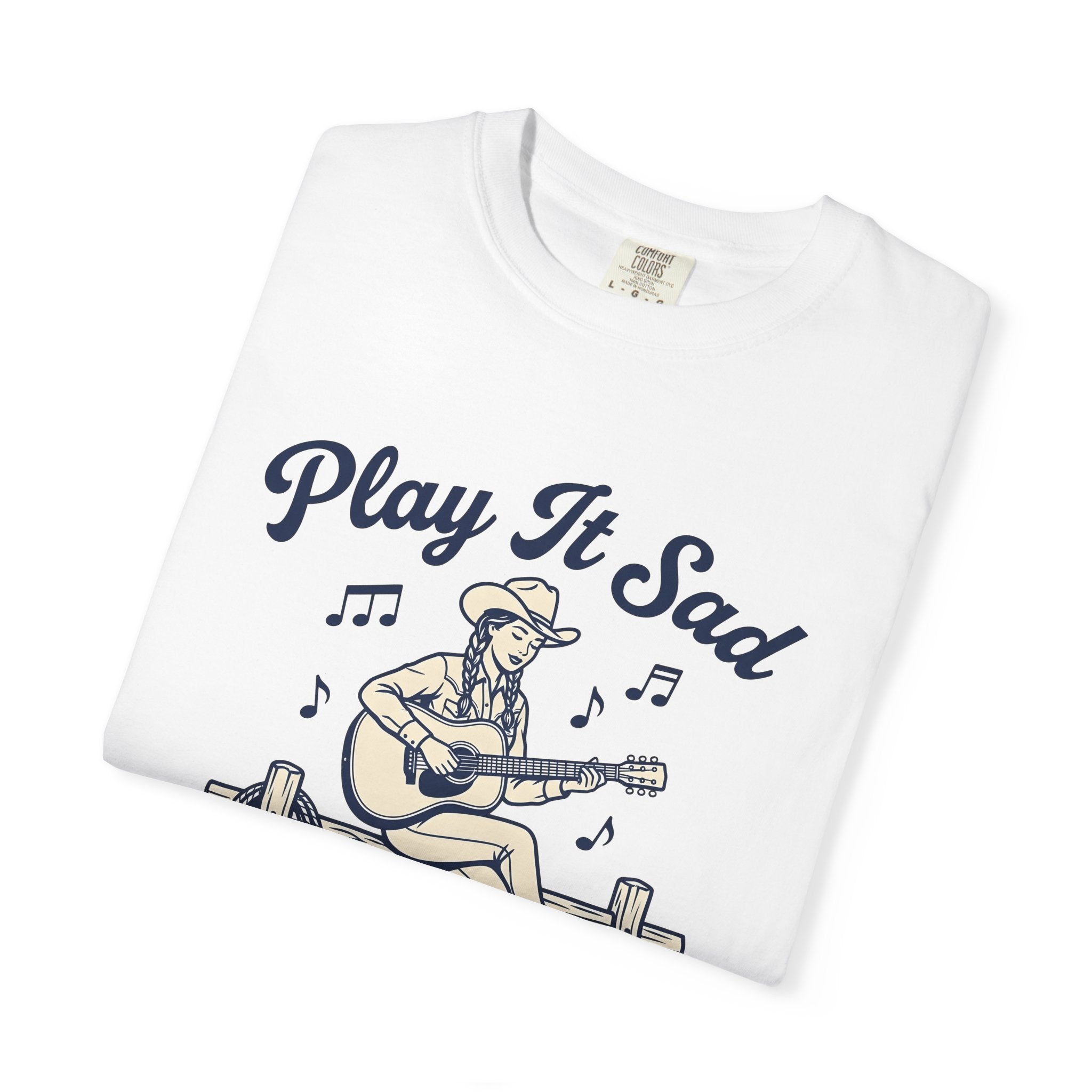 Cowgirl Guitar Shirt Cowgirl Rustic Gift Women Line Drawing Tee Guitar T-Shirt Cowboy Fan Illustrated Tshirt Country Graphic Retro Musical