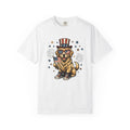 Golden Retriever Shirt Dog Nationalism Gift Women Comic Tee Retriever T-Shirt Dog Fan Cartoon Tshirt Patriotic Graphic Old School Stars And