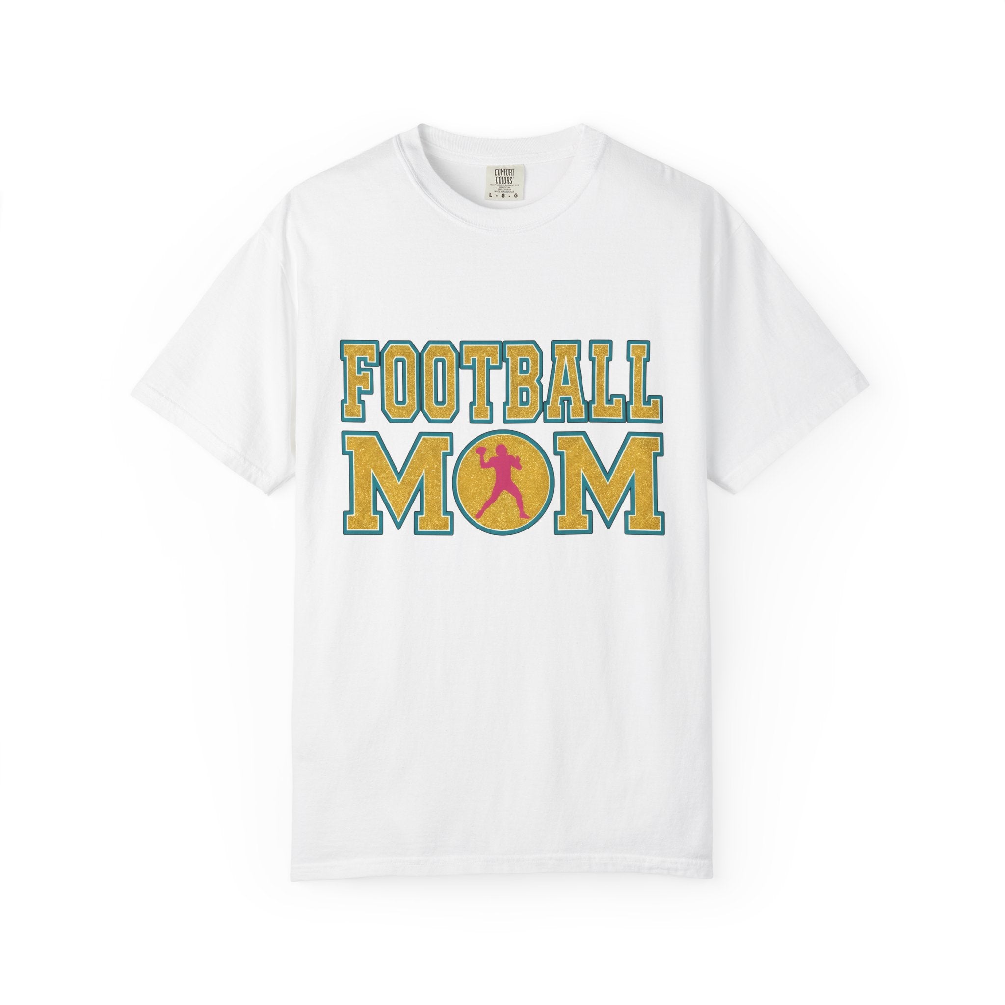 Football Player Graphic Shirt Moms Sports Gift Women Bold Tee Athlete T-Shirt Mom Fan Football Tshirt Athlete Graphic Retro Glitter Tshirt