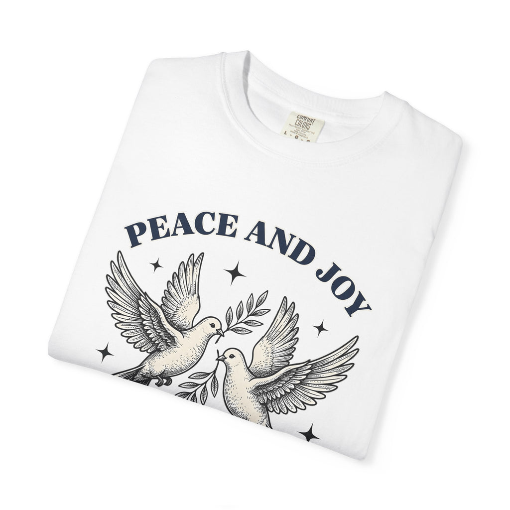 Dove Pair Shirt Christmas Peace Gift Women Vintage Tee Pigeon T-Shirt Xmas Fan Retro Tshirt Harmony Graphic Hand Drawn Olive Branch Tshirt
