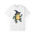 Amphibian Witch Hat Shirt Halloween Pet Gift Women Illustration Tee Toadstool T-Shirt Horror Fan Drawing Graphic Animal Design Sketch