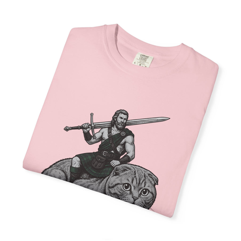 Warrior Cat Shirt Cat Fantasy Gift Women Vintage Tee Feline T-Shirt Cat Fan Retro Tshirt Mythical Graphic Hand Drawn Sword Tshirt