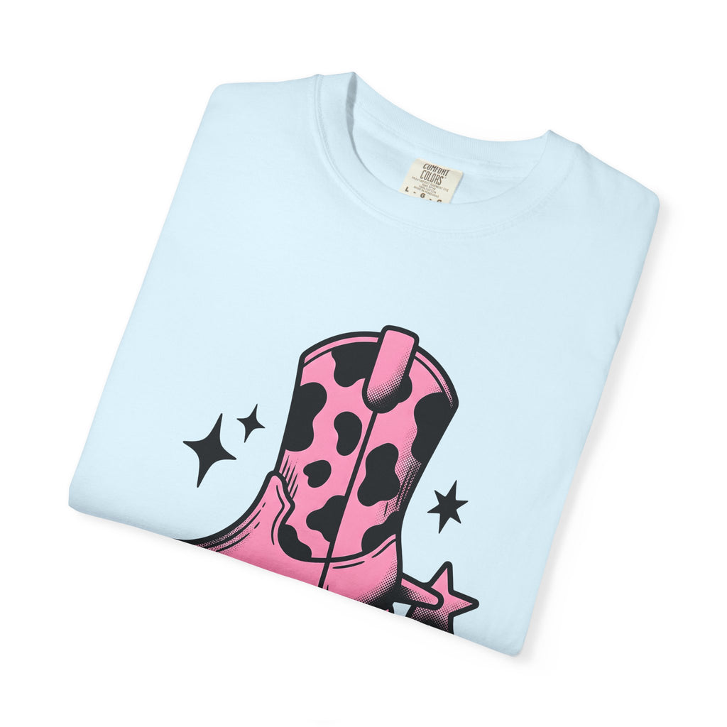 Leather Boot Shirt Cowgirl Ranch Gift Women Comic Tee Boot T-Shirt Cowboy Fan Cartoon Tshirt Farm Graphic Classic Star Pattern Tshirt