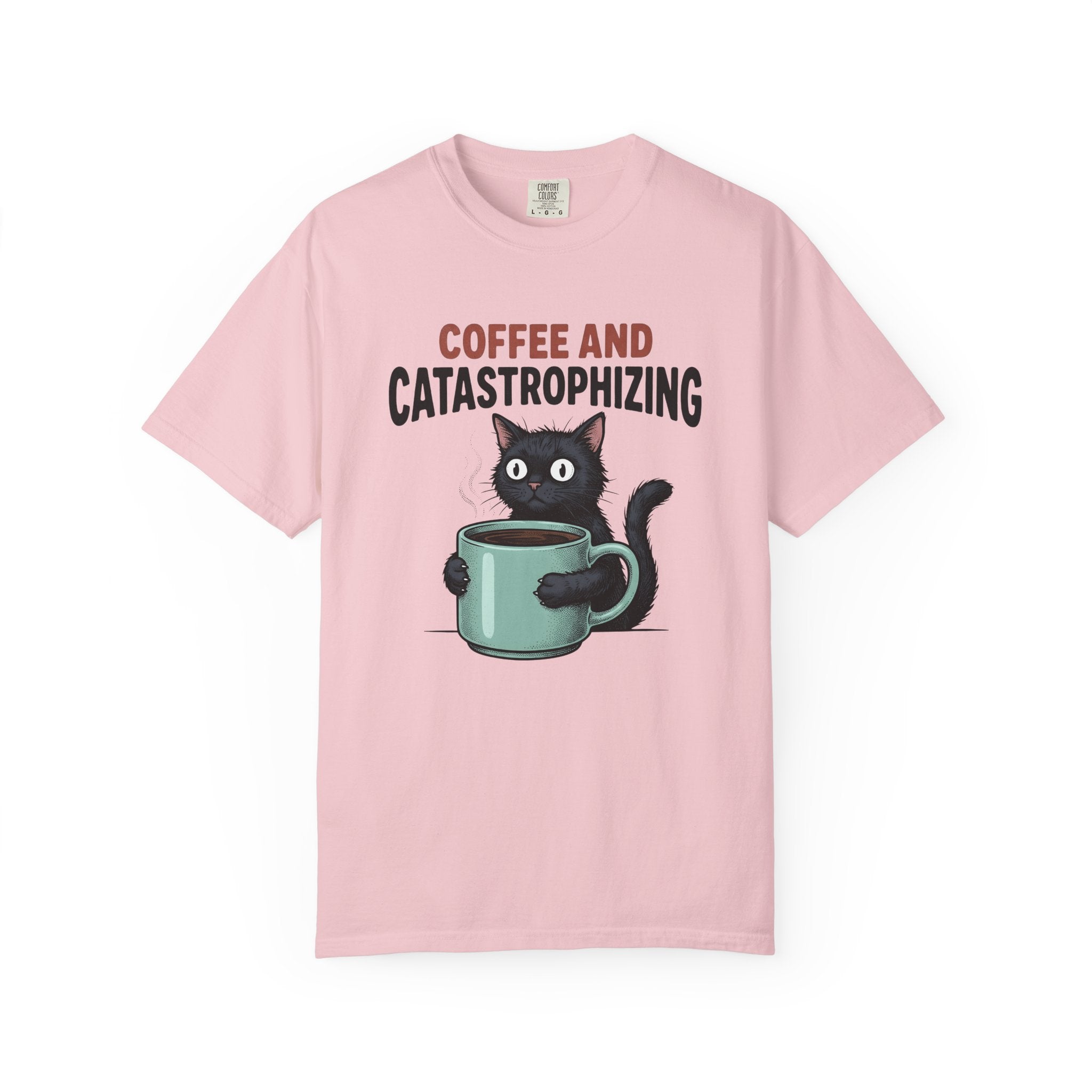 Black Cat Coffee Shirt Cat Espresso Gift Women Cartoon Tee Coffee T-Shirt Cat Fan Comic Tshirt Coffee Graphic Retro Coffee Mug Tshirt