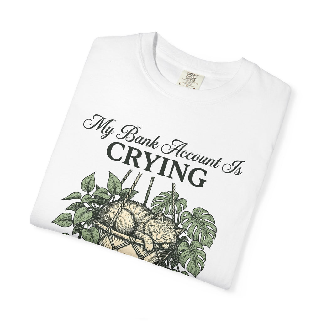 Cat Plant Shirt Cat Gardening Gift Women Botanical Tee Feline T-Shirt Cat Fan Floral Tshirt Gardening Design Vintage Hanging Basket Tshirt