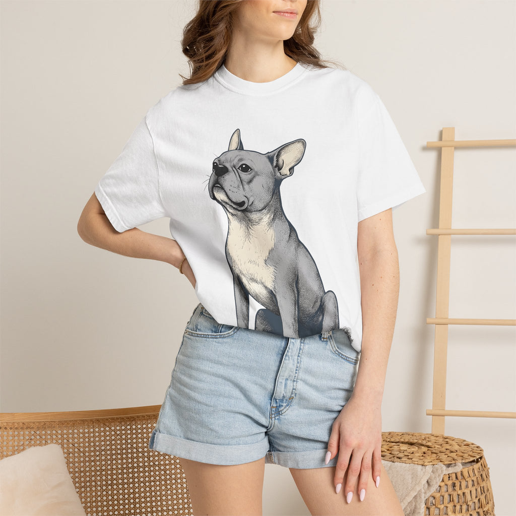 French Bulldog Shirt Dog Pets Gift Women Cartoon Tee Bulldog T-Shirt Dog Fan Pug Tshirt Animal Graphic Old School Resting Stance Tshirt