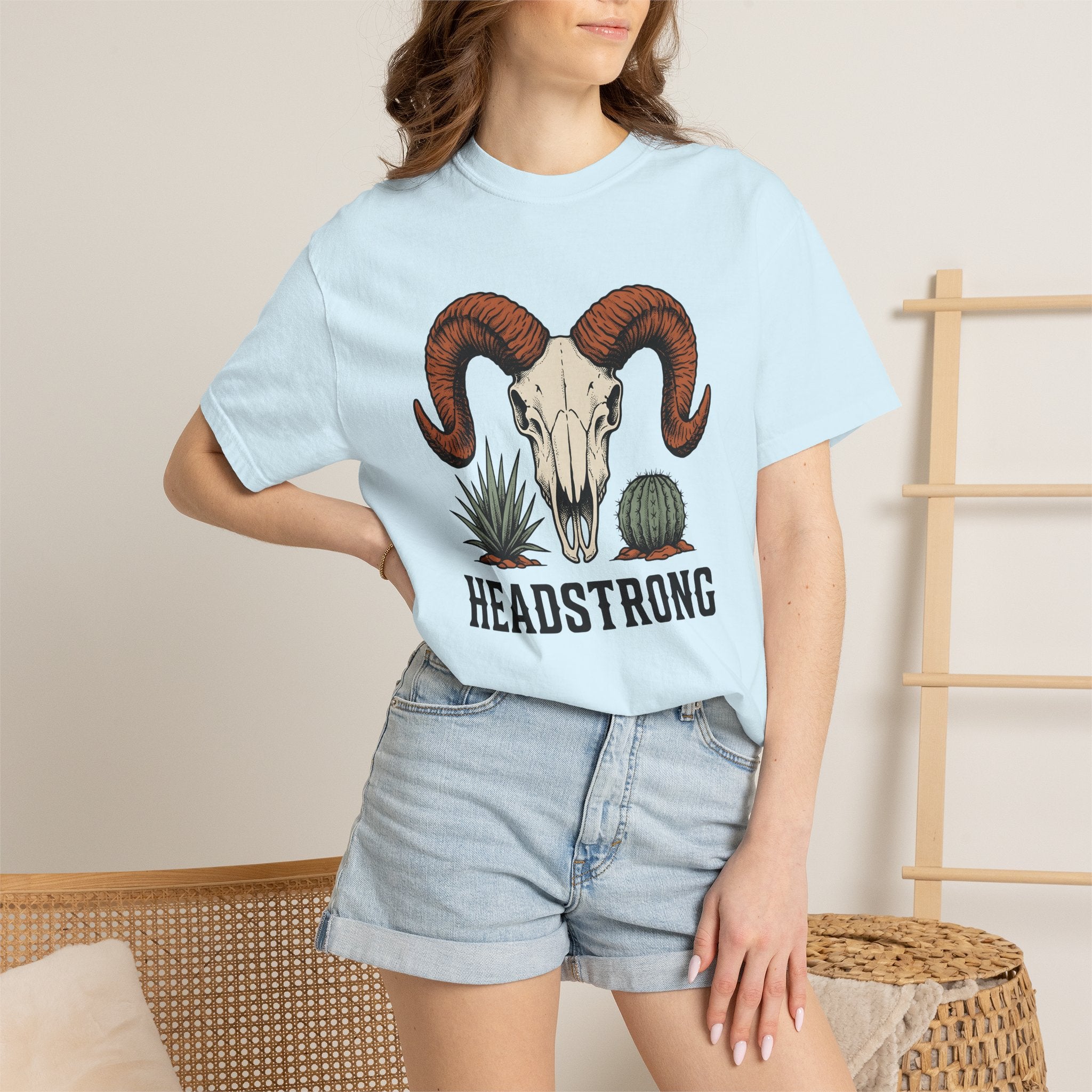 Ram Horn Skull Shirt Boho Chic Sandscape Gift Women Southwestern Tee Skull T-Shirt Bohemian Fan Western Tshirt Desert Graphic Classic