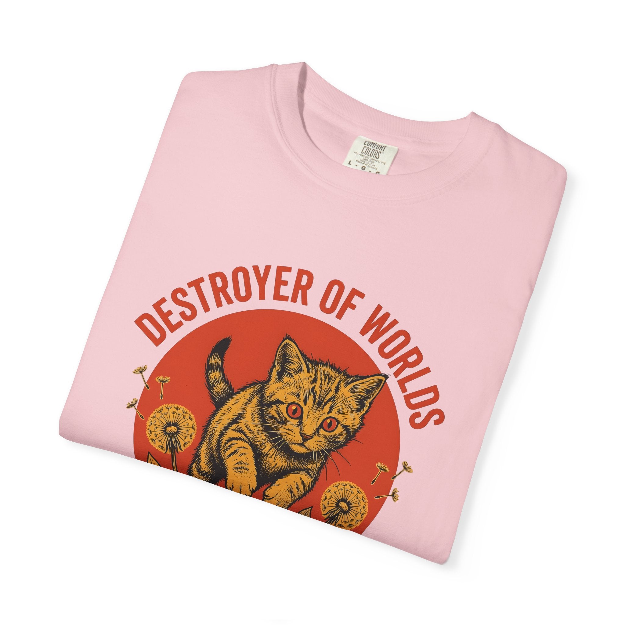 Striped Cat Shirt Cat Joke Gift Women Rustic Tee Tabby Cat T-Shirt Cat Fan Vintage Tshirt Pun Graphic Nostalgic Flower Tshirt