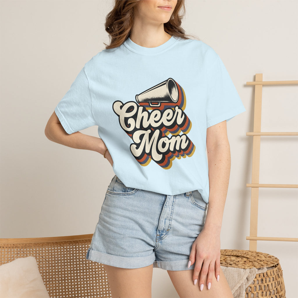Megaphone Graphic Shirt Cheer Mom Sports Gift Women Retro Tee Loudspeaker T-Shirt Cheerleader Fan Vintage Graphic Tshirt Vintage Shadow