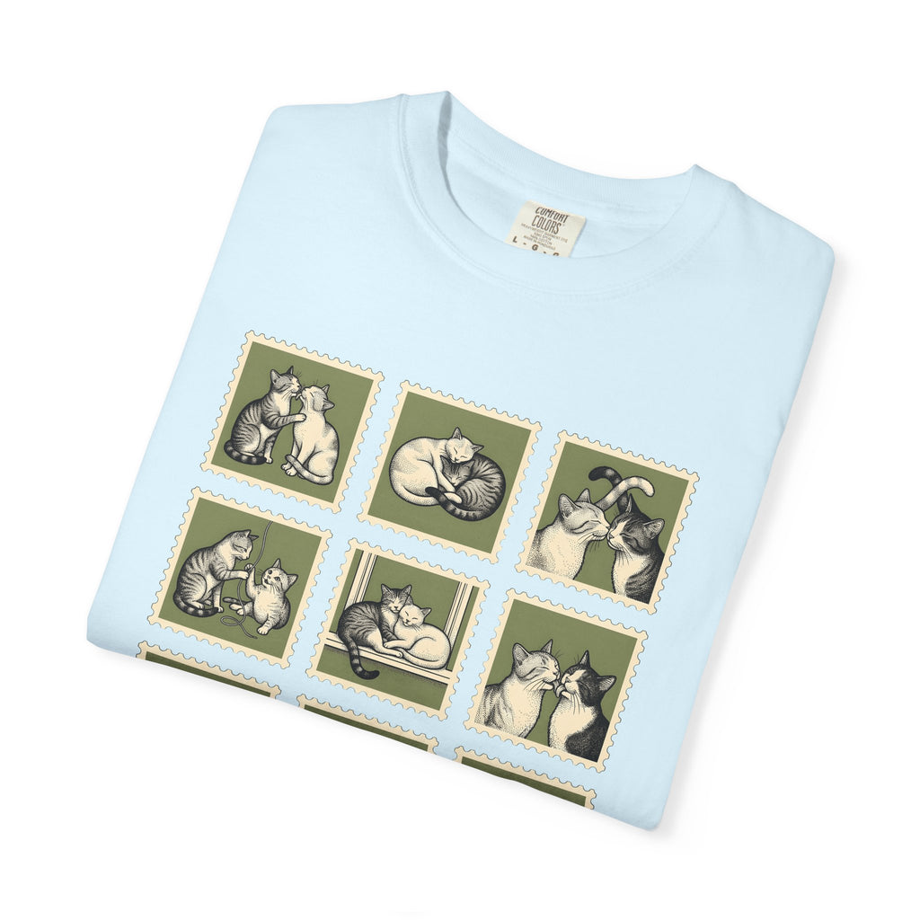 Kitty Couple Shirt Cat Mammals Gift Women Rustic Tee Cat T-Shirt Cat Fan Feline Tshirt Mammal Graphic Doodle Vintage Stamp Tshirt
