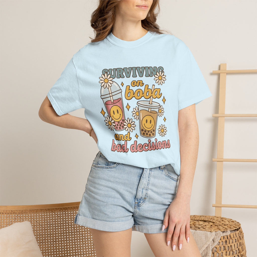 Bubble Tea Shirt Boba Jokes Gift Women Cute Tee Boba Drink T-Shirt Boba Fan Kawaii Tshirt Pun Graphic Vintage Flowers Tshirt