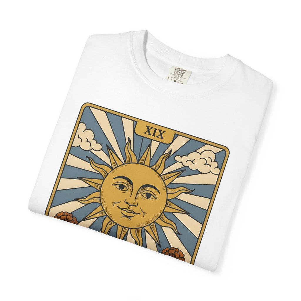 Sun Tarot Shirt Boho Chic Cosmos Gift Women Sketch Tee Tarot Card T-Shirt Bohemian Fan Doodle Tshirt Galaxy Graphic Tribal Floral Motif