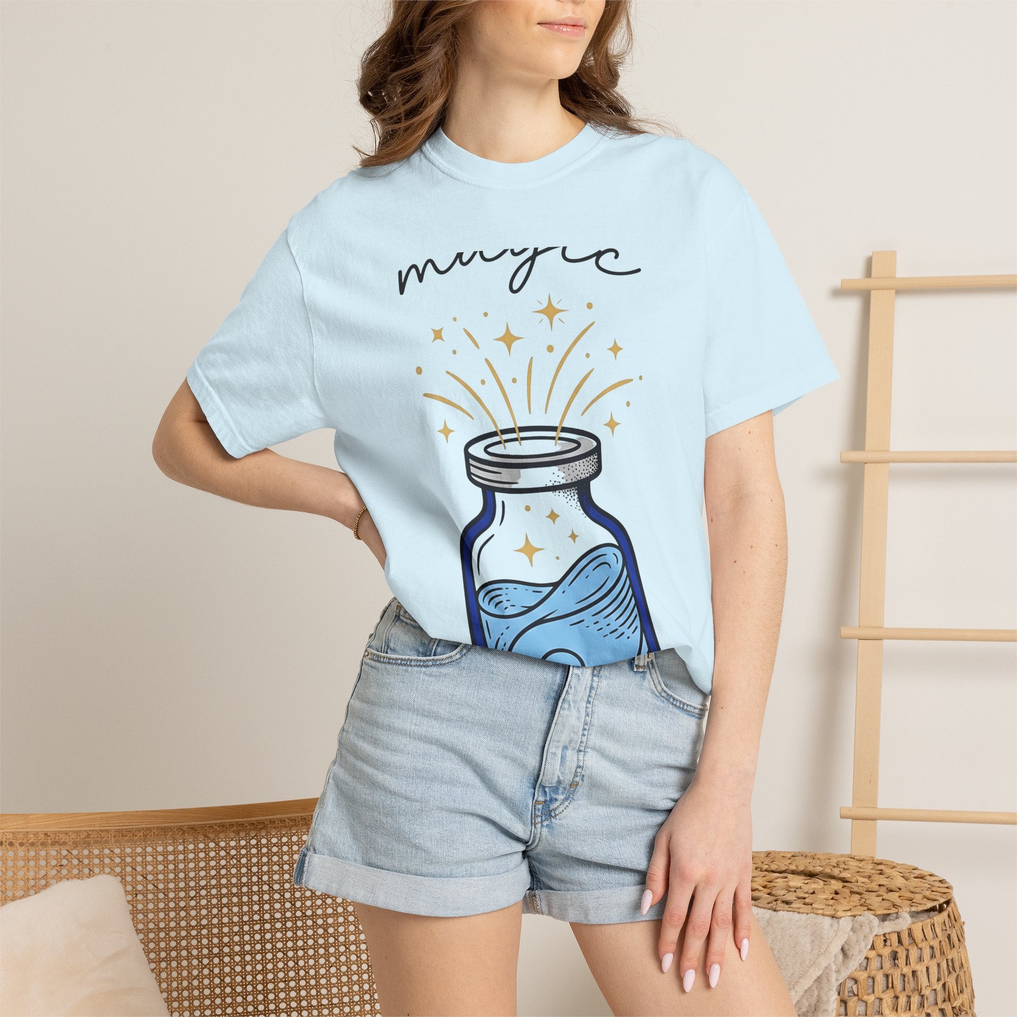 Potion Bottle Shirt Boho Chic Spirituality Gift Women Fantasy Tee Apothecary Jar T-Shirt Bohemian Fan Mystical Graphic Tshirt Doodle