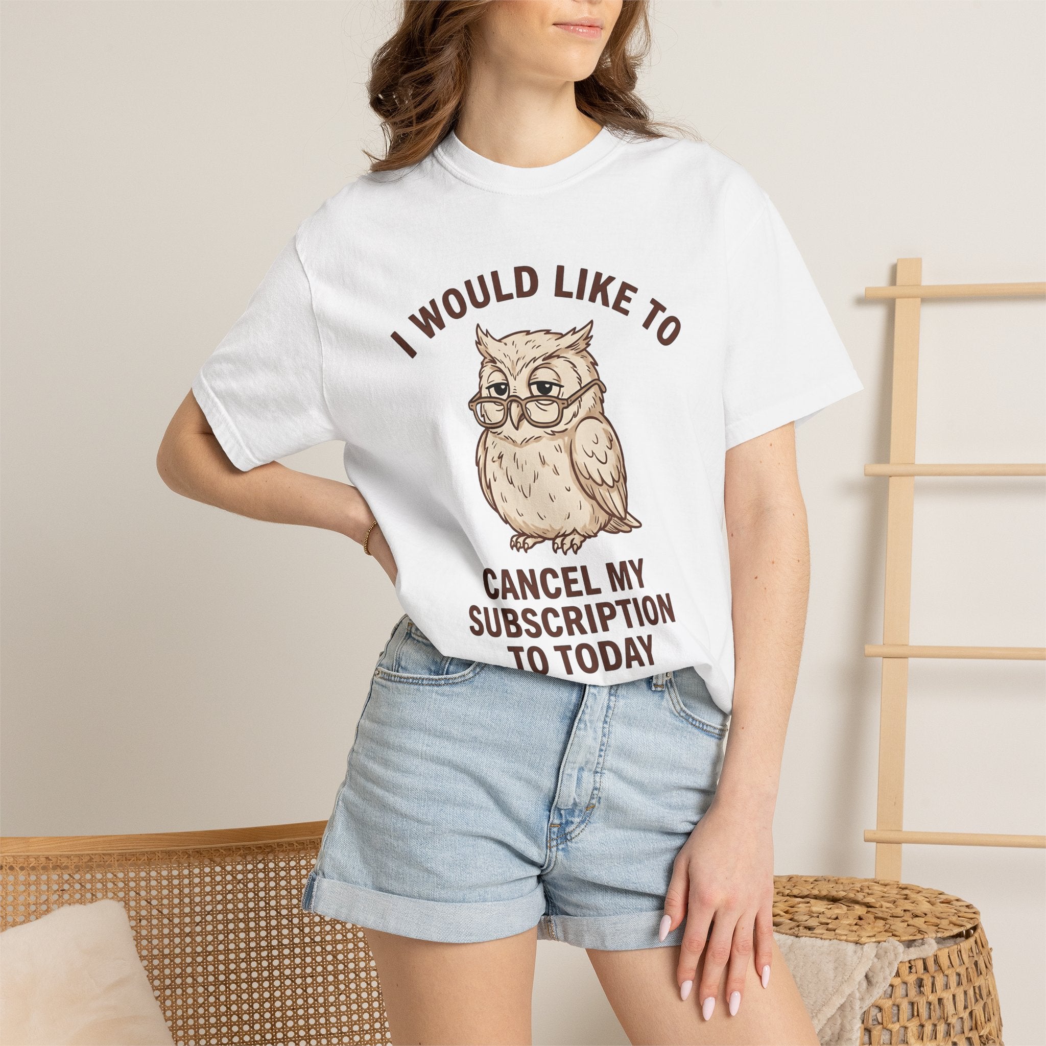 Owl Eyeglasses Shirt Cute Nature Gift Women Graphic Tee Owl Spectacles T-Shirt Adorable Fan Owl Art Tshirt Wildlife Graphic Design Pencil