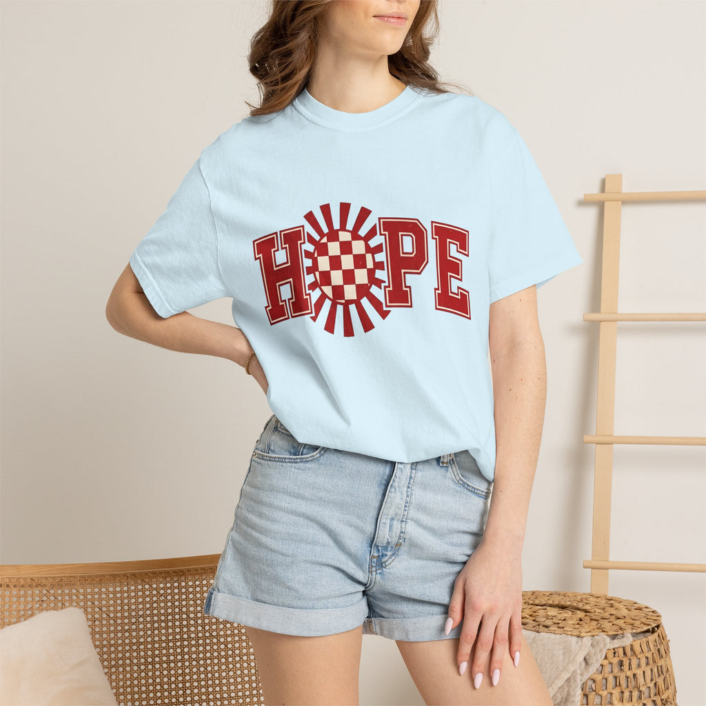 Radiating Checkered Pattern Shirt St. Valentine's Day Encouragement Gift Women Athletic Tee Plaid T-Shirt Valentine Fan Sporty Tshirt