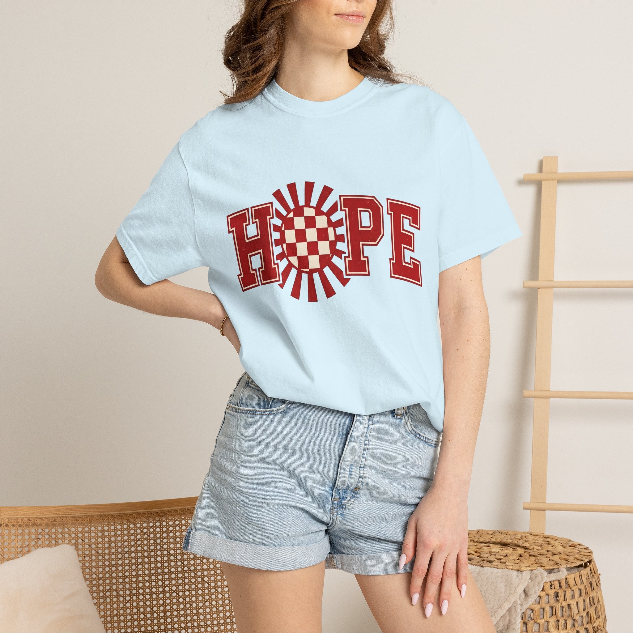 Radiating Checkered Pattern Shirt St. Valentine's Day Encouragement Gift Women Athletic Tee Plaid T-Shirt Valentine Fan Sporty Tshirt