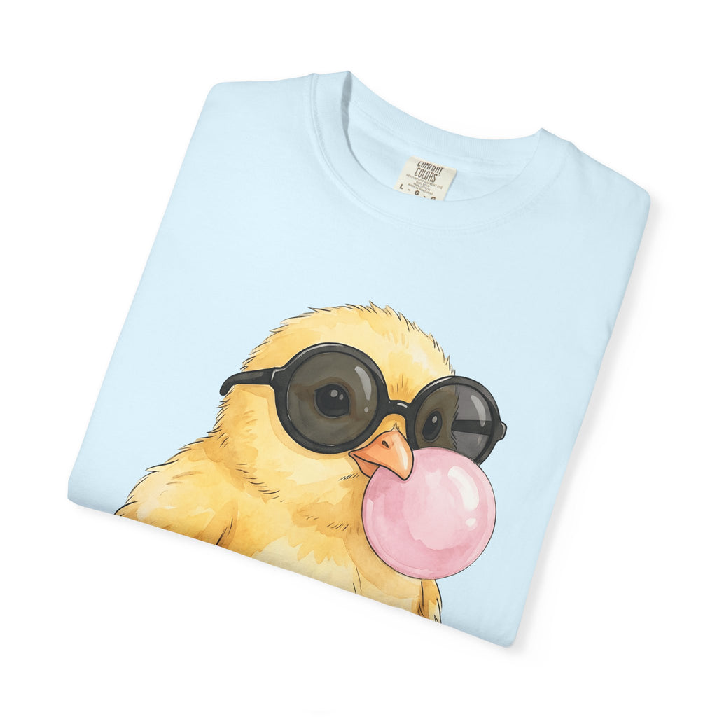 Baby Chick Glasses Shirt Easter Wildlife Gift Women Kawaii Tee Chick T-Shirt Easter Fan Chickadee Graphic Tshirt Brushstroke Chewing Gum
