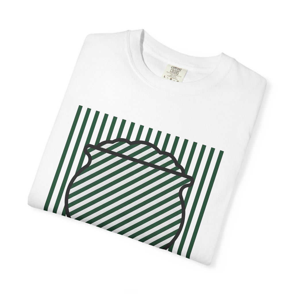 Lucky Pot Shirt St Patrick's Day Event Gift Women Sleek Tee Pot Of Gold T-Shirt Shamrock Fan Modern Tshirt Party Graphic Fresh Stripes