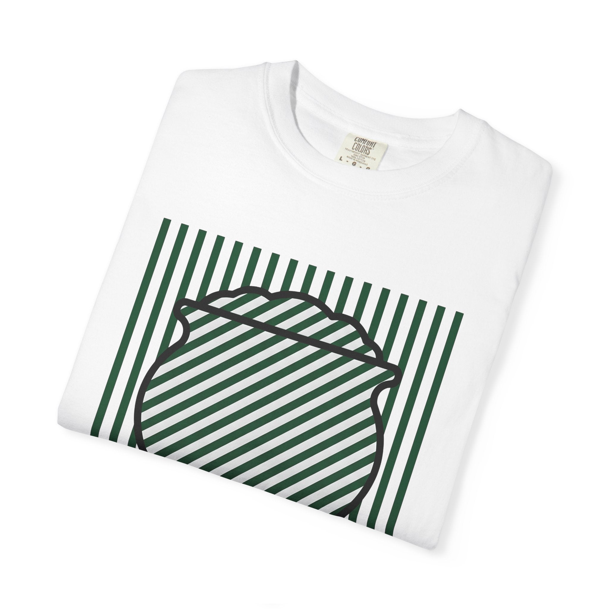 Lucky Pot Shirt St Patrick's Day Event Gift Women Sleek Tee Pot Of Gold T-Shirt Shamrock Fan Modern Tshirt Party Graphic Fresh Stripes