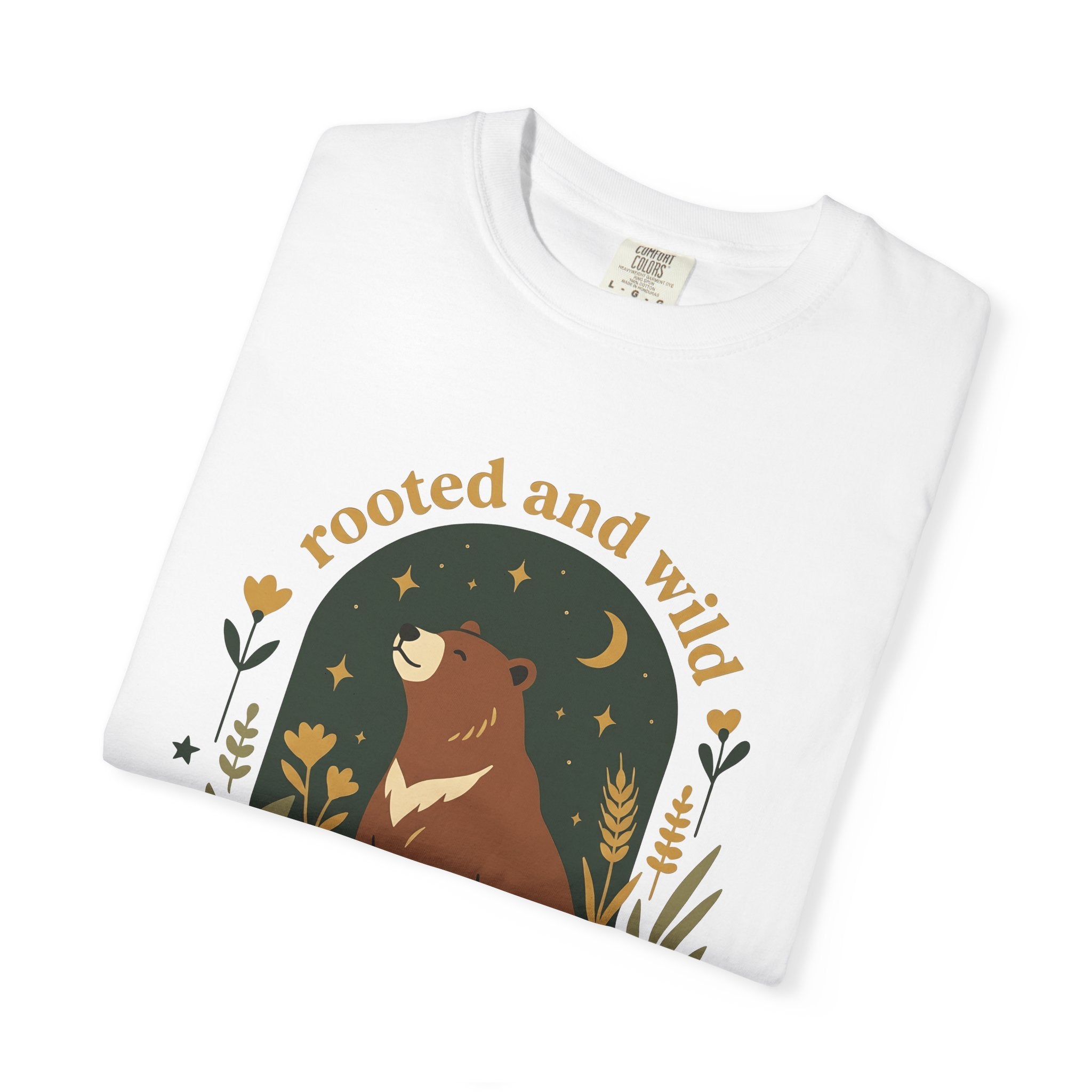 Bear Shirt Cottagecore Nature Gift Women Boho Tee Ursa T-Shirt Rustic Fan Bohemian Tshirt Environmental Graphic Minimalist Wildflowers