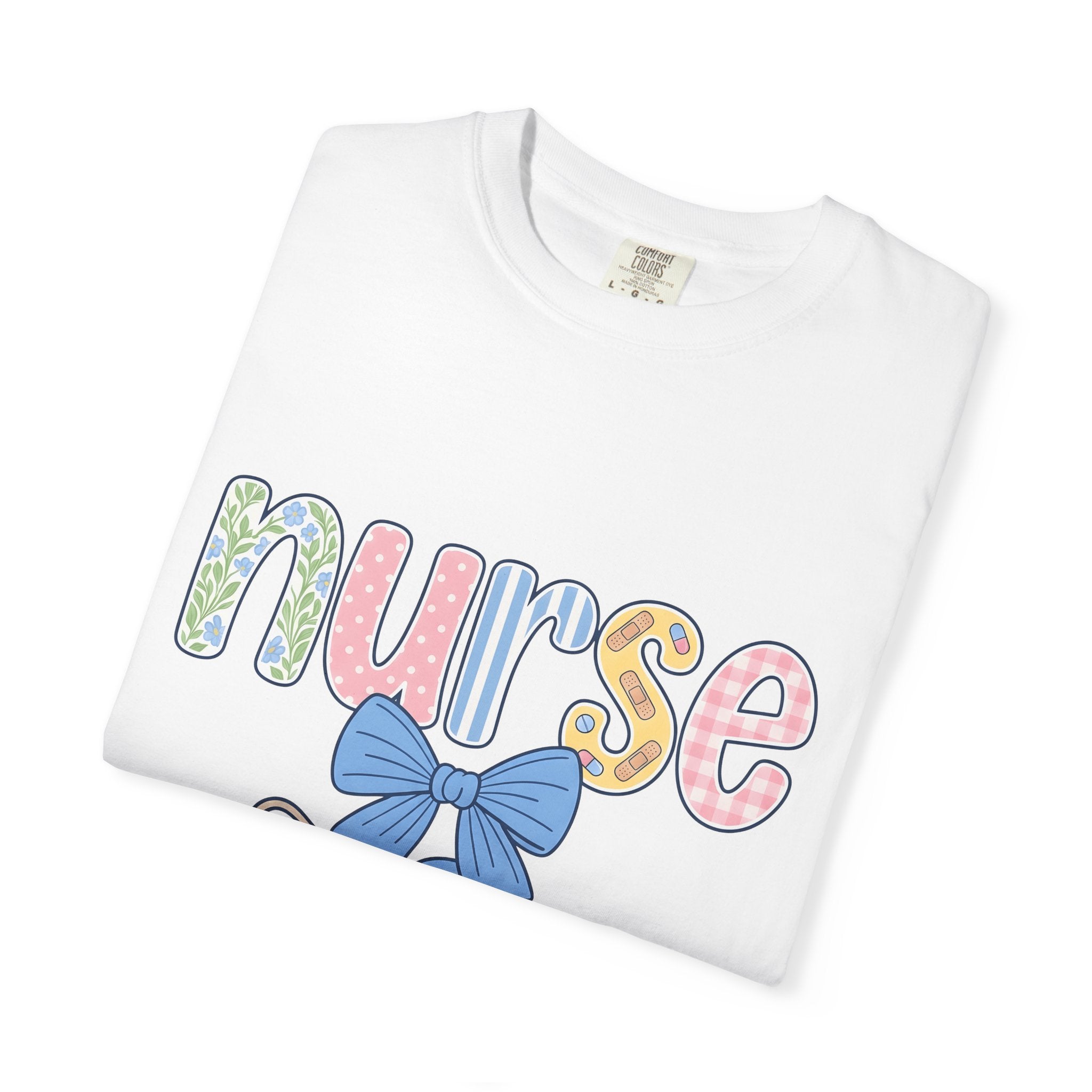 Nurse Stethoscope Bow Shirt Nurse Hospital Gift Women Adorable Tee Stethoscope T-Shirt Nursing Enthusiast Cute Tshirt Medical Graphic Doodle