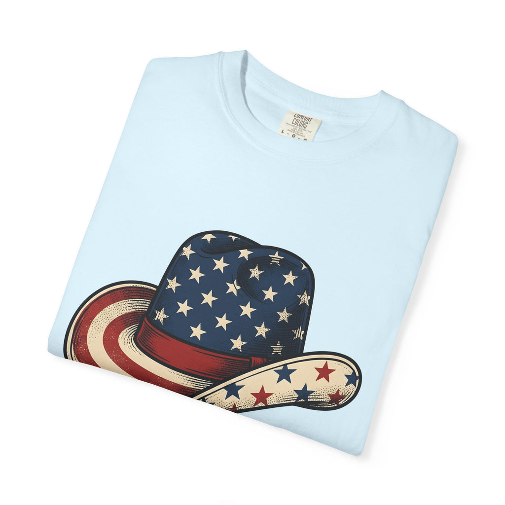 Cowboy Hat Shirt 4th Of July Patriotic Gift Women Vintage Tee Cowboy T-Shirt Independence Fan Western Tshirt American Graphic Retro Stars