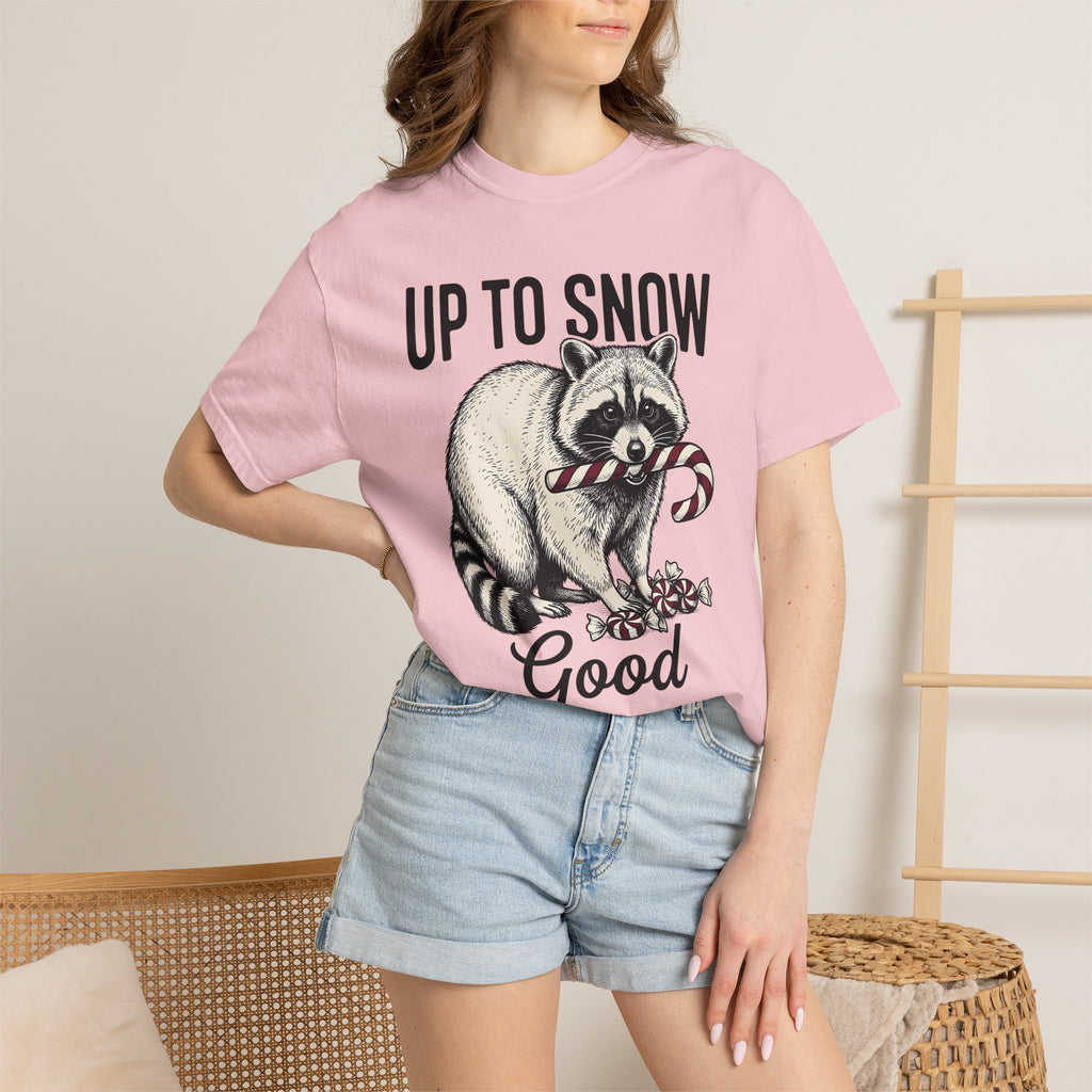 Raccoon Candy Cane Shirt Holiday Animal Gift Women Vintage Tee Trash Panda T-Shirt Christmas Fan Retro Tshirt Wildlife Graphic Hand Drawn