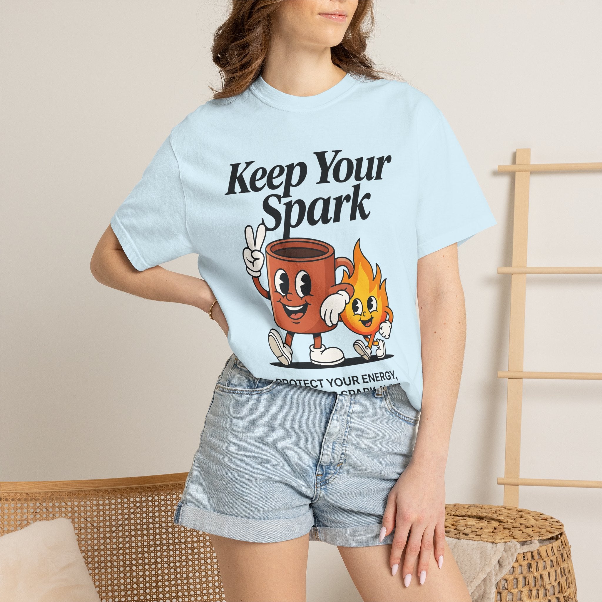Coffee Cup Fire Shirt Cute Brew Gift Women Comic Tee Coffee Cup T-Shirt Kawaii Fan Cartoon Tshirt Coffee Graphic Vintage Peace Gesture