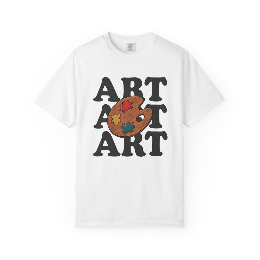 Paint Palette Shirt Art Teacher Creative Gift Women Bold Graphic Tee Palette T-Shirt Artistic Enthusiast Graphic Tshirt Imaginative Graphic