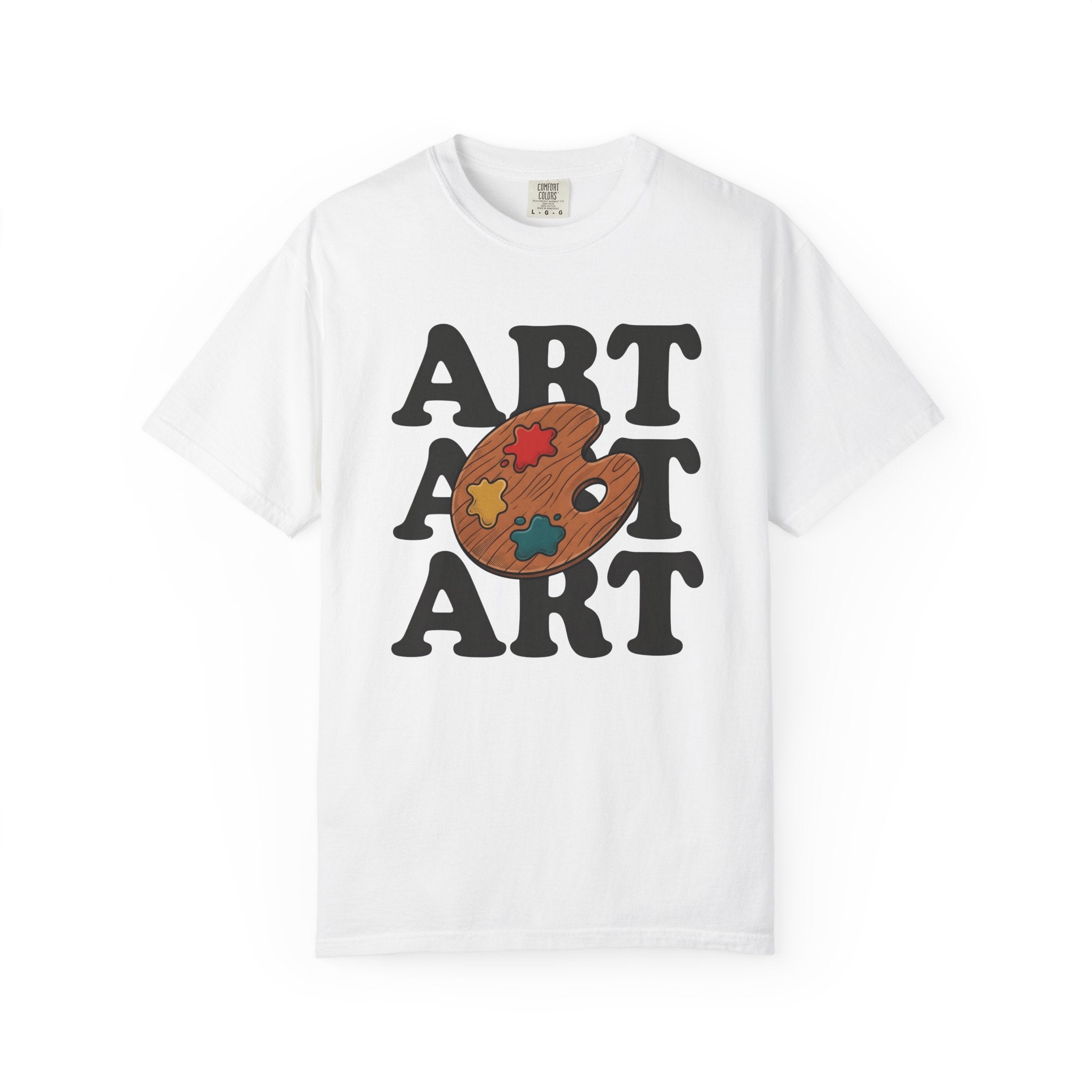 Paint Palette Shirt Art Teacher Creative Gift Women Bold Graphic Tee Palette T-Shirt Artistic Enthusiast Graphic Tshirt Imaginative Graphic