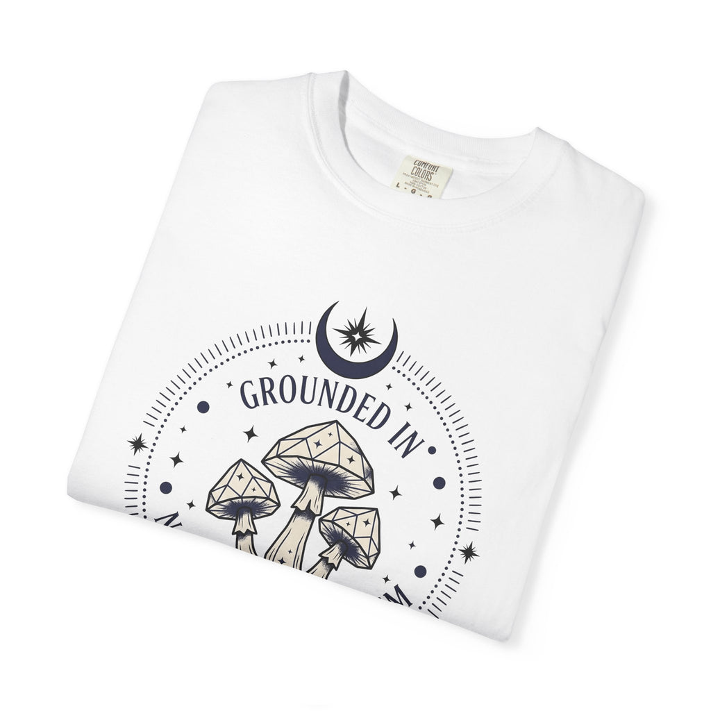 Crystal Mushrooms Shirt Boho Chic Spiritual Gift Women Celestial Tee Fungus T-Shirt Bohemian Fan Cosmic Tshirt Spiritual Graphic Mystical
