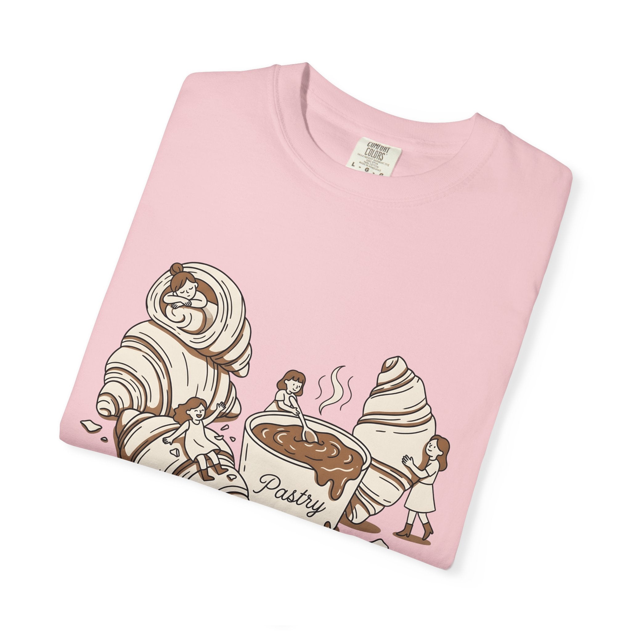 Croissant Shirt Desserts Pastry Gift Women Kawaii Tee Croissant T-Shirt Sweets Fan Cute Tshirt Bakery Graphic Sketch Latte Mug Tshirt