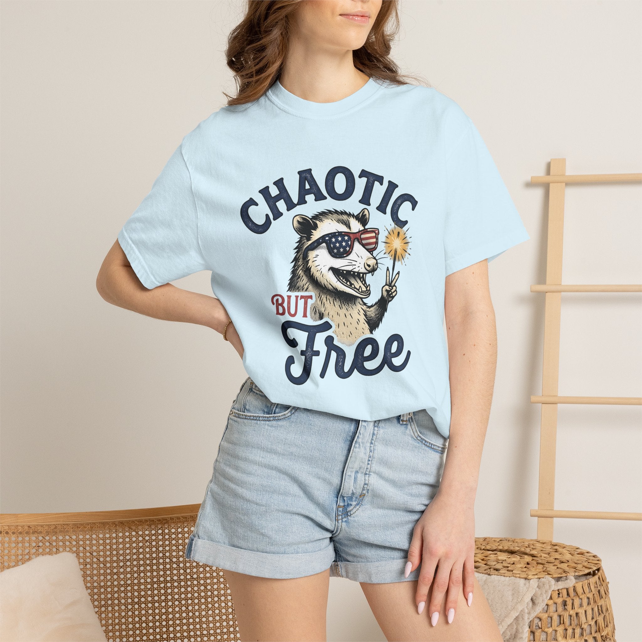 Opossum Sunnies Shirt 4th Of July Freedom Gift Women Old School Tee Possum T-Shirt Patriot Fan Vintage Tshirt Liberty Graphic Ink Flare