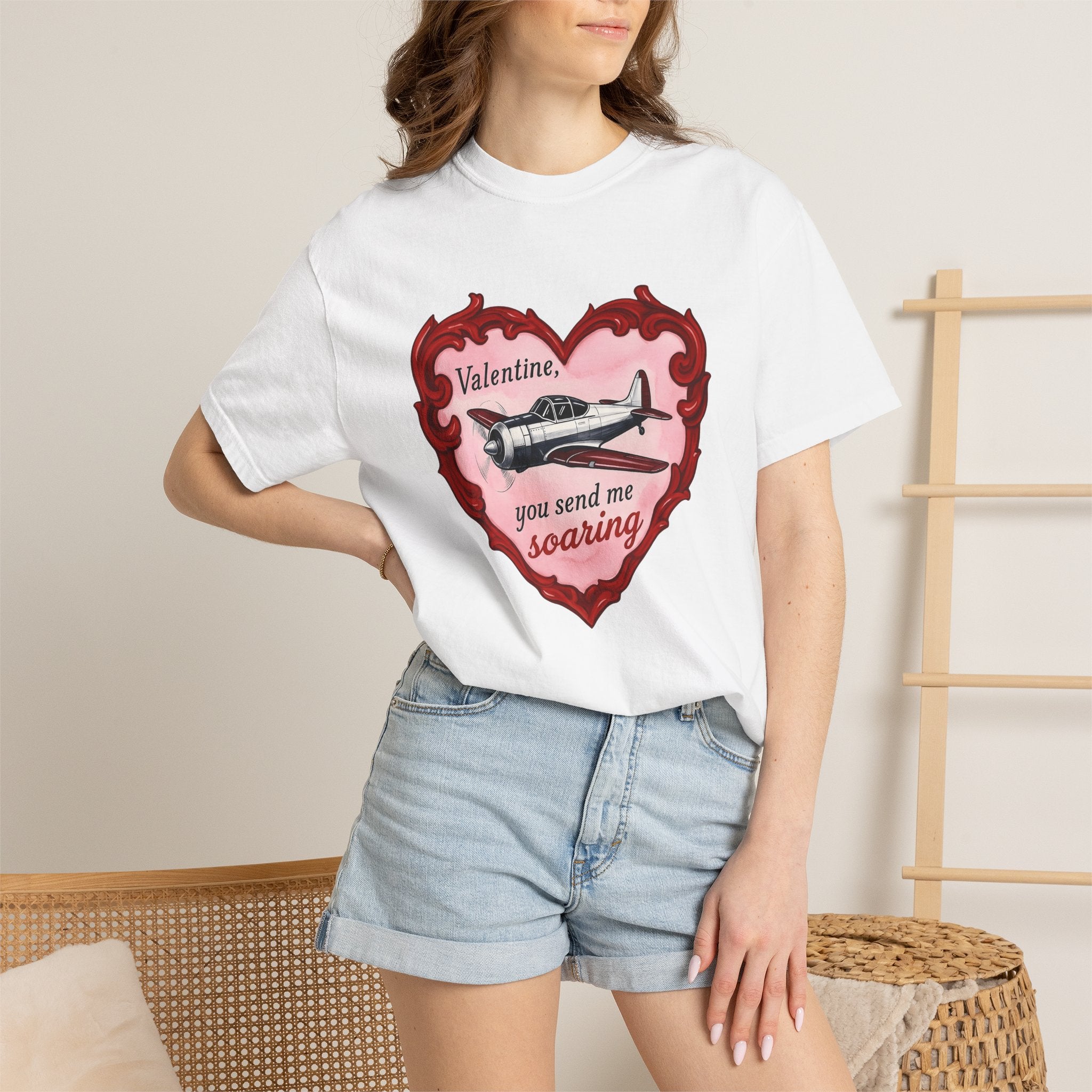 Airplane Love Shirt St Valentines Day Airplane Gift Women Retro Tee Aeroplane T-Shirt Valentine Fan Vintage Tshirt Aircraft Graphic Sketch
