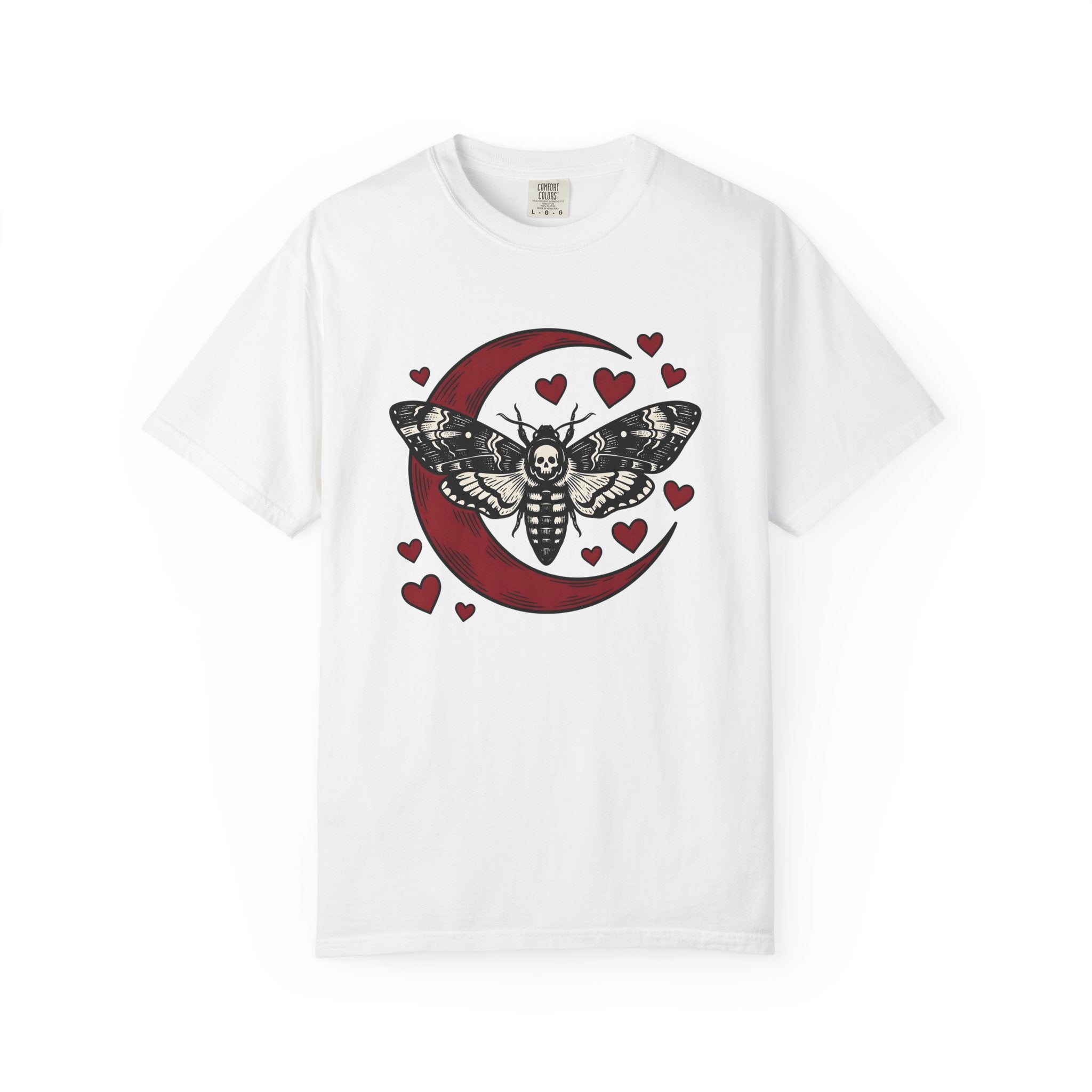 Skeleton Moth Shirt St. Valentine's Day Occult Gift Women Traditional Tee Moth T-Shirt Valentine Fan Classic Tshirt Esoteric Graphic Old
