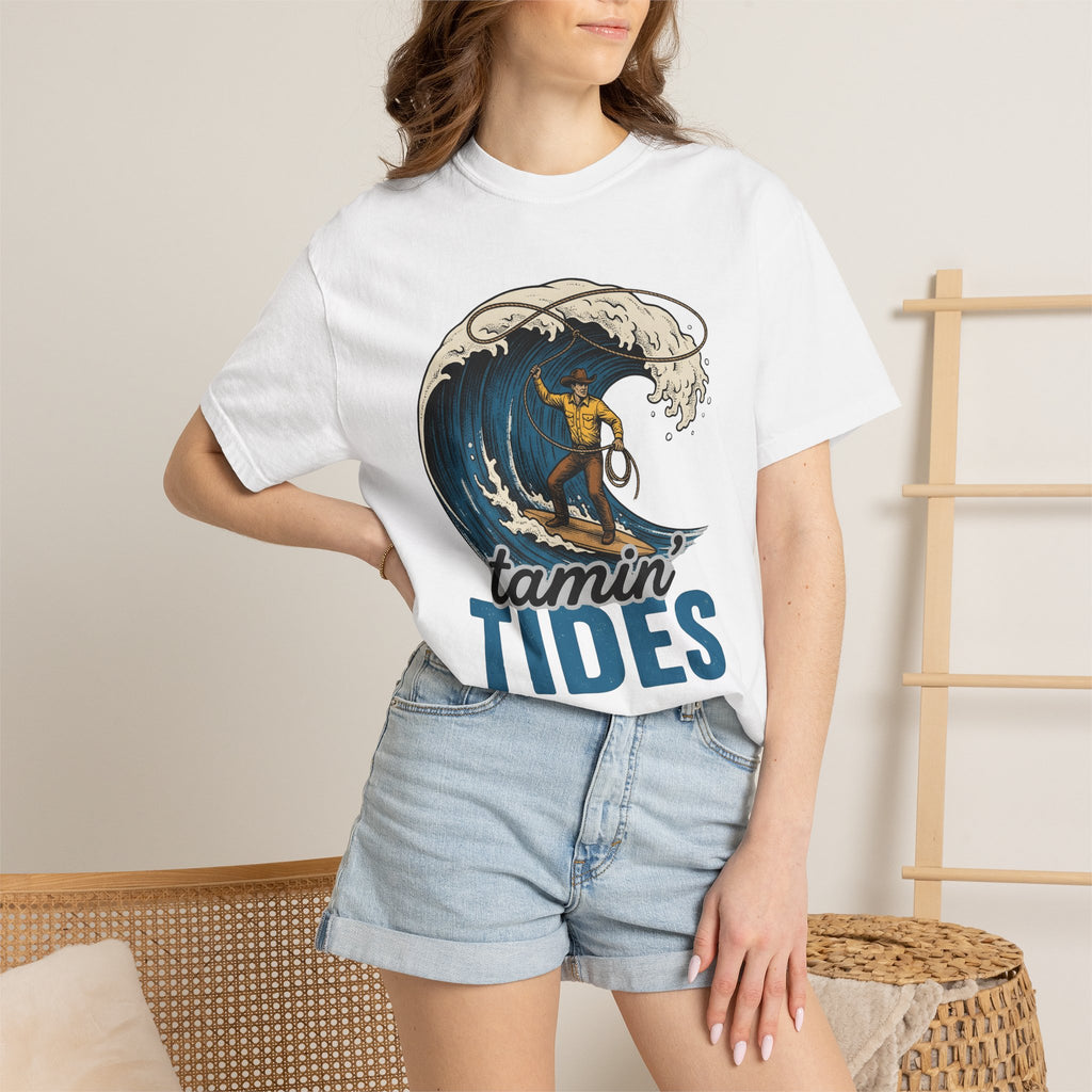 Cowboy Surfer Shirt Beach Cowboy Gift Women Vintage Tee Cowboy T-Shirt Coast Fan Distressed Graphic Tshirt Retro Wave Tshirt