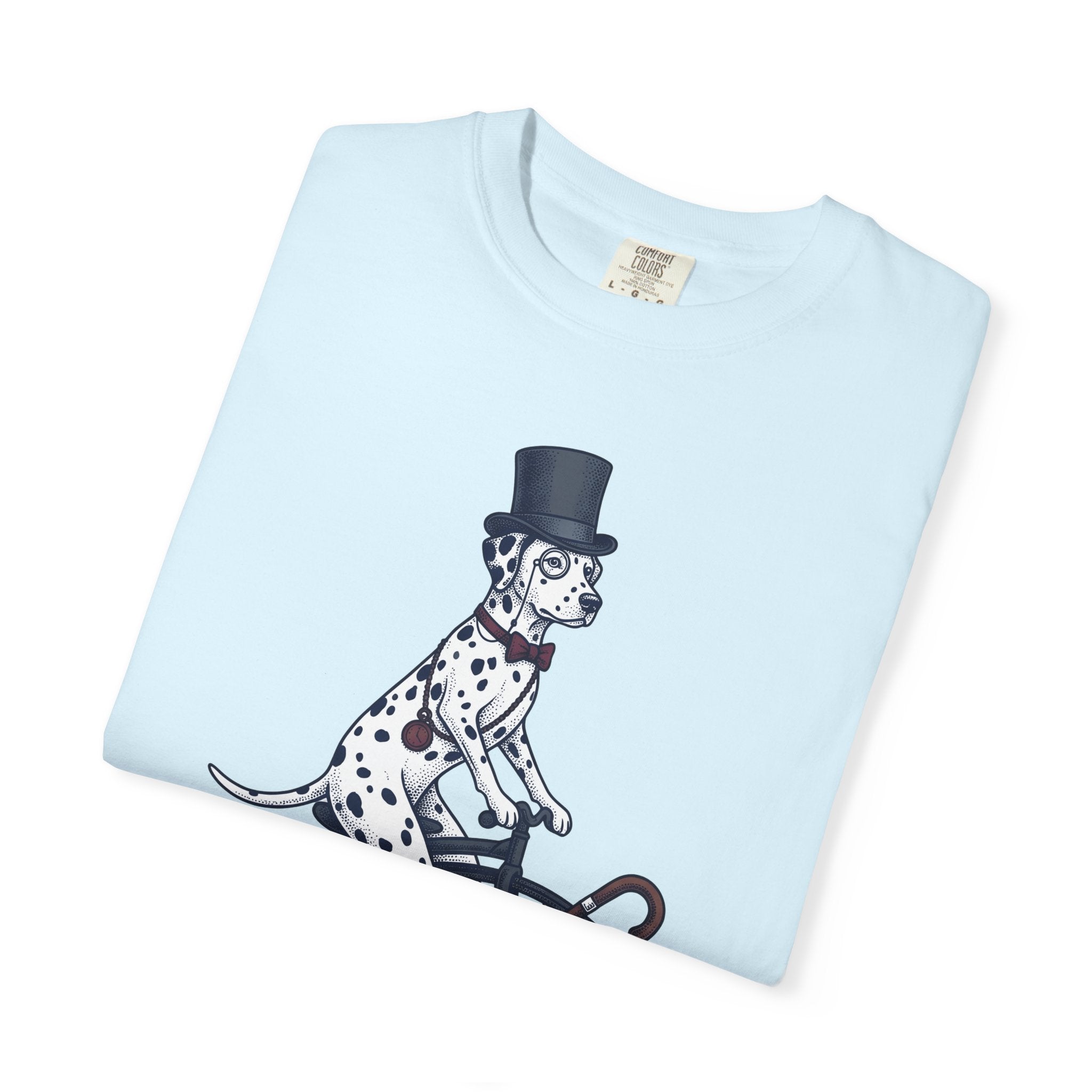 Dalmatian Bike Shirt Dog Cosplay Gift Women Retro Tee Dalmatian Bike T-Shirt Dog Fan Vintage Tshirt Cosplay Graphic Sketch Cylinder Hat