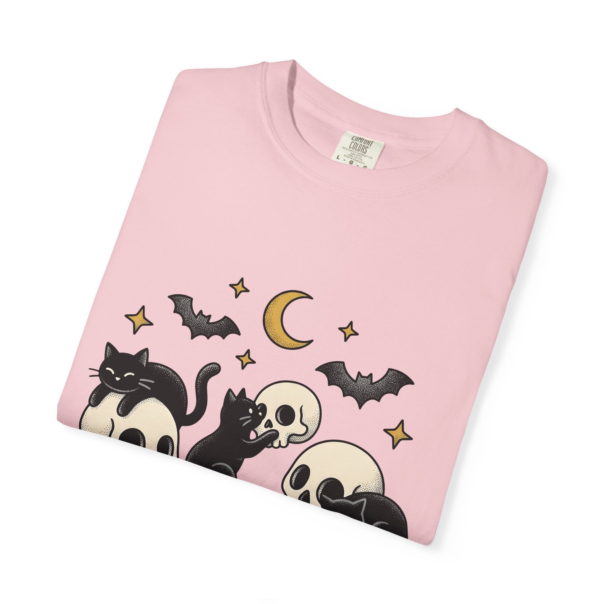 Black Cats Shirt Cat Halloween Gift Women Tattoo Style Tee Kitties T-Shirt Cat Fan Traditional Tshirt Spooky Graphic Vintage Skull Tshirt