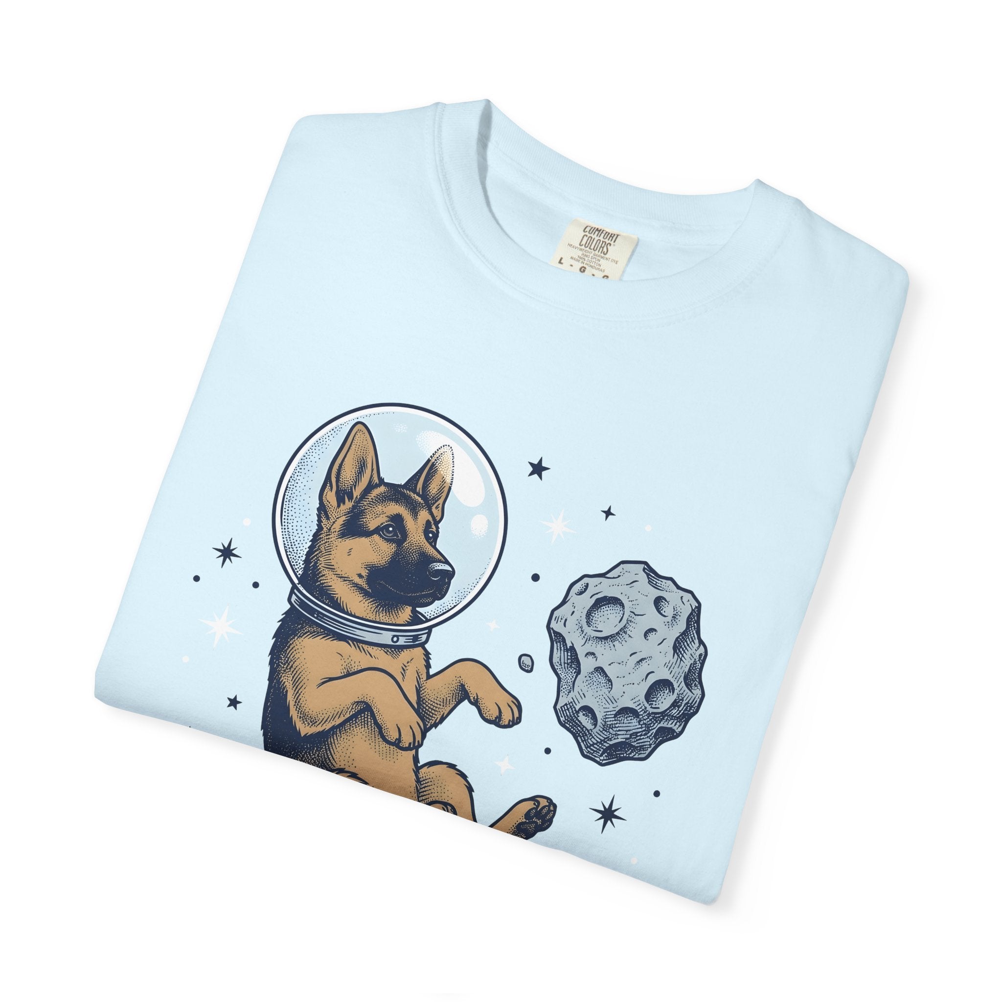 Space Dog Shirt Dog Galaxy Gift Women Retro Tee Astronaut T-Shirt Dog Owner Pup Vintage Tshirt Cosmic Illustration Sketch Meteor Tshirt
