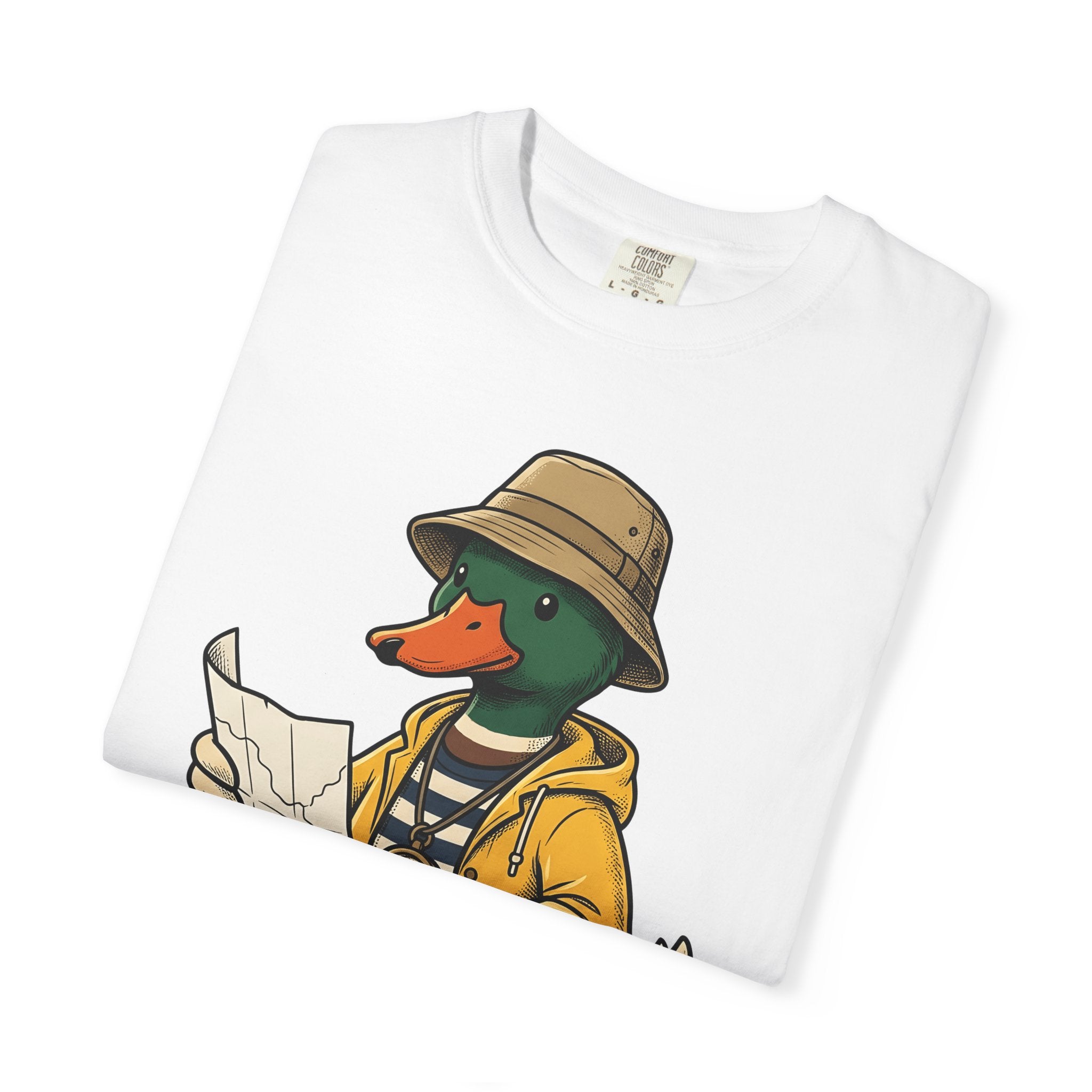 Duck Wanderer Shirt Cute Critter Gift Women Line Art Tee Duck T-Shirt Adorable Fan Minimalist Tshirt Creature Graphic Sketch Direction