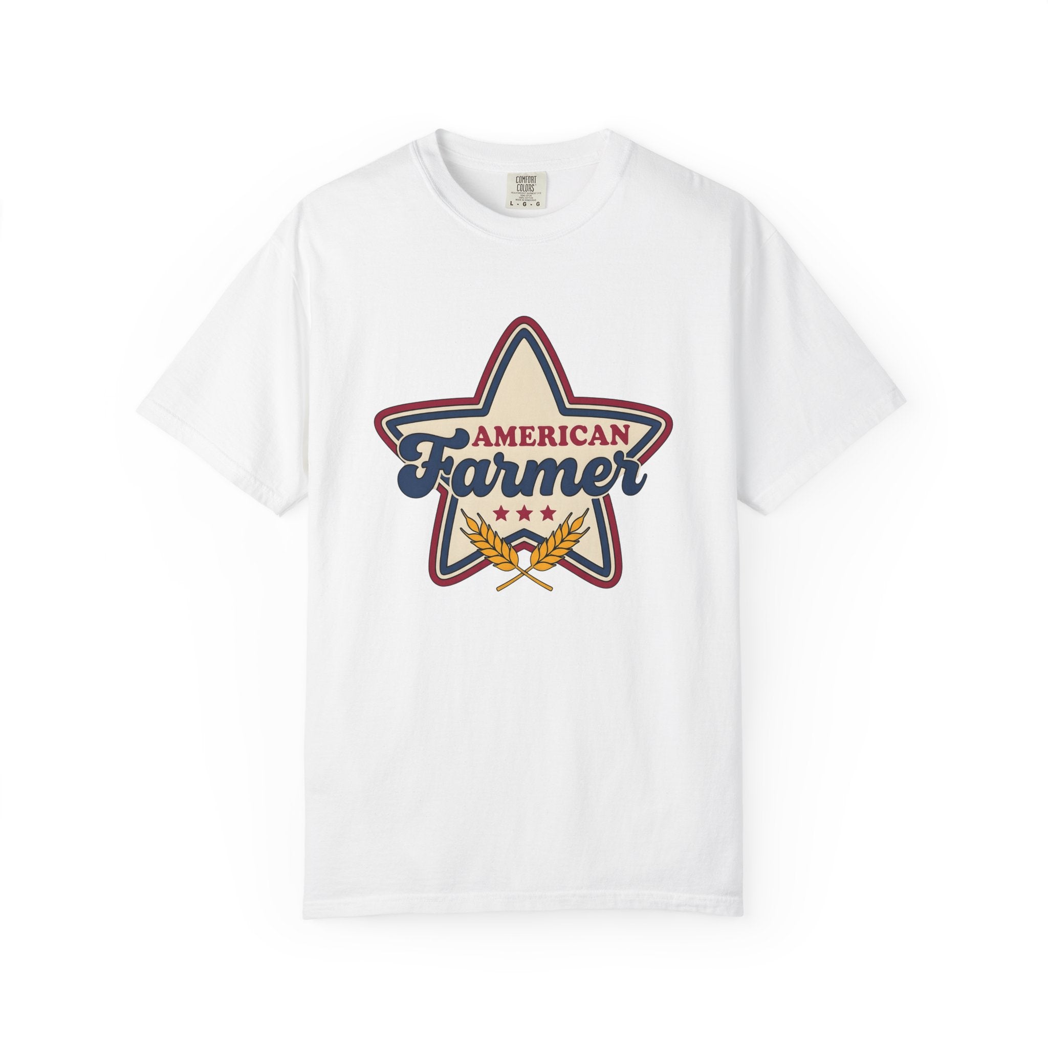 Star Graphic Shirt America Farming Gift Women Vintage Tee Star T-Shirt Patriot Fan Distressed Tshirt Agriculture Graphic Retro Wheat Tshirt