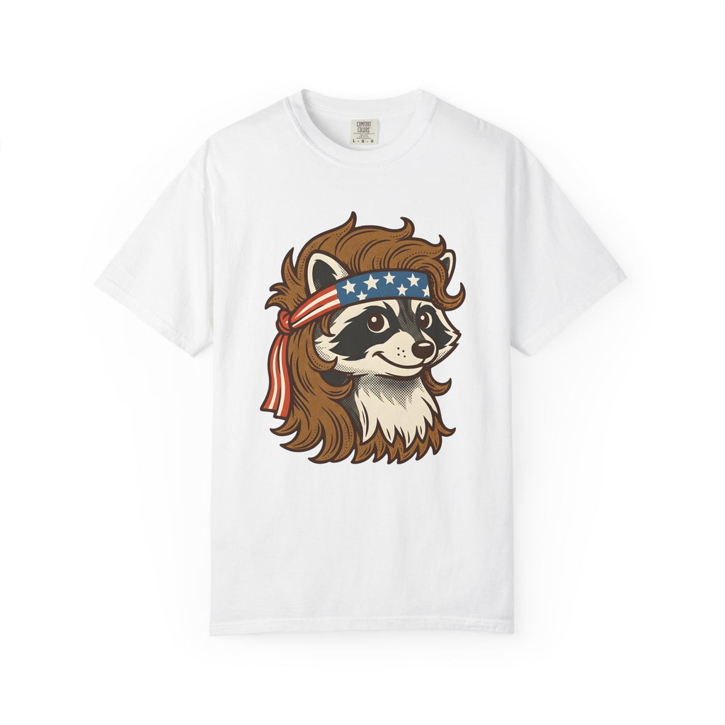 Raccoon Head Wrap Shirt America 4Th Of July Creature Gift Women Hand Drawn Tee Headband T-Shirt Patriot Fan Illustrated Tshirt Animal