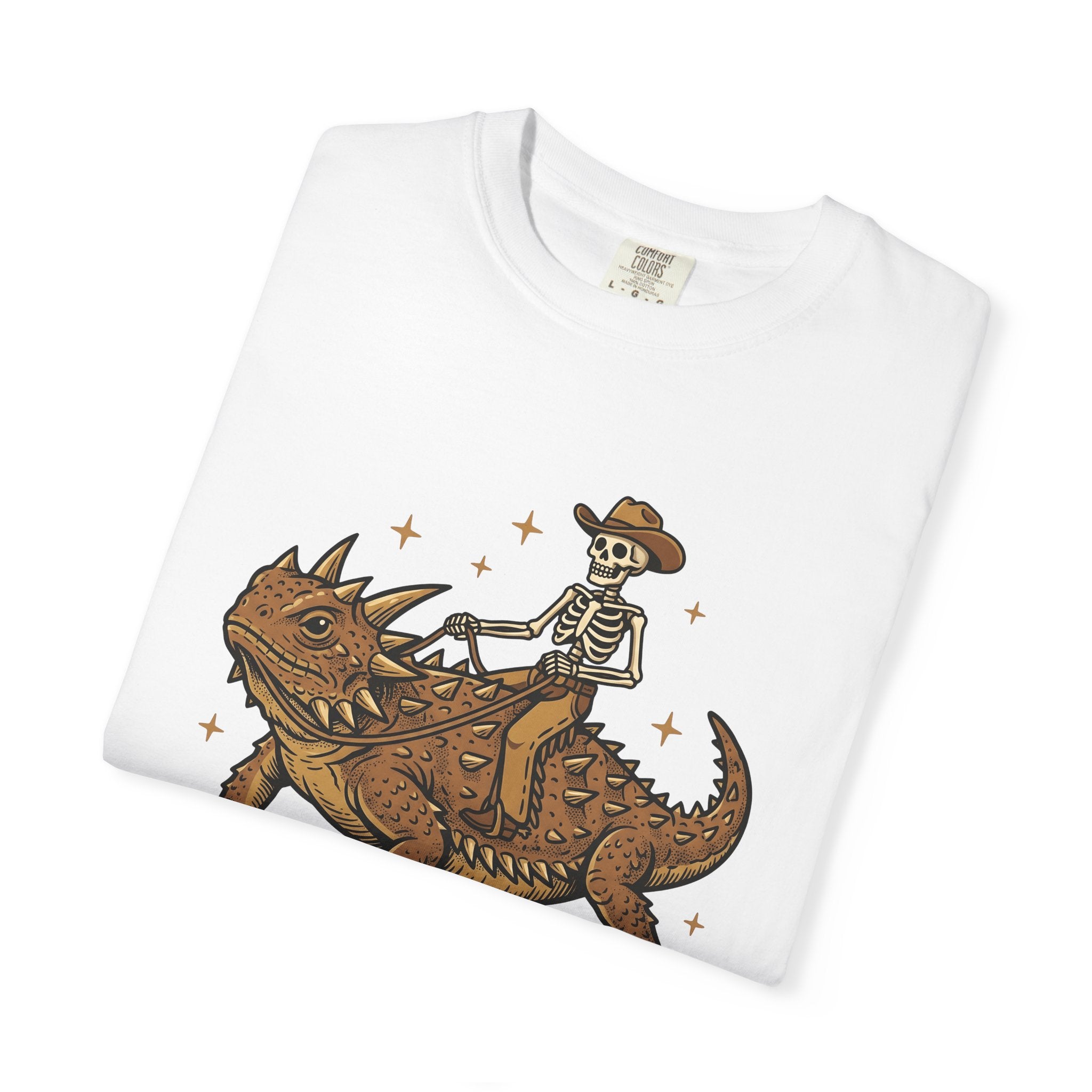 Bony Cowboy Shirt Cowgirl Rodeo Gift Women Traditional Tee Cowpoke T-Shirt Cowgirl Fan Classic Tshirt Rodeo Graphic Ink Drawing Horned Gecko