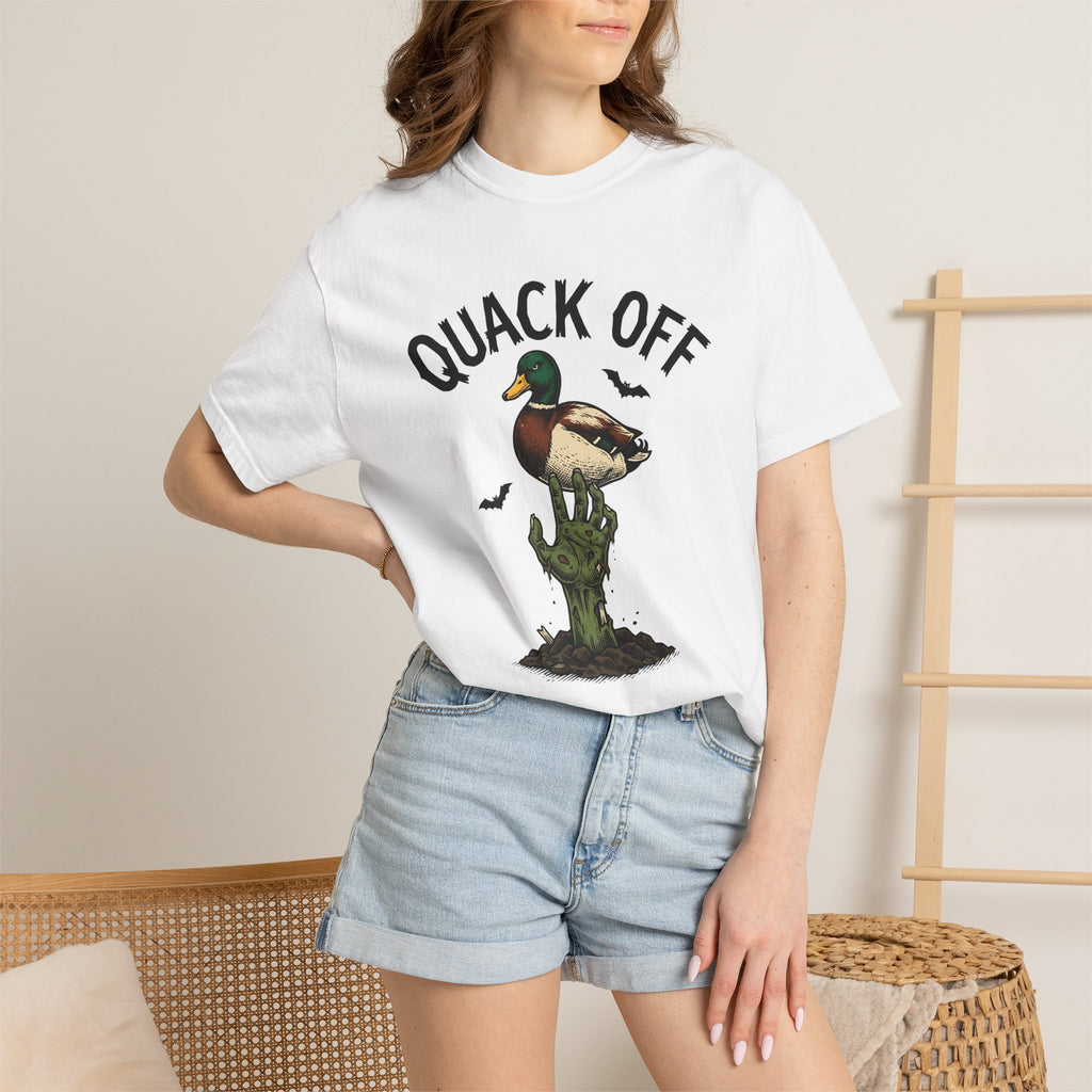 Zombie Hand Duck Shirt Halloween Animal Gift Women Comic Tee Undead Duck T-Shirt Horror Fan Creepy Tshirt Creature Graphic Vintage Bats