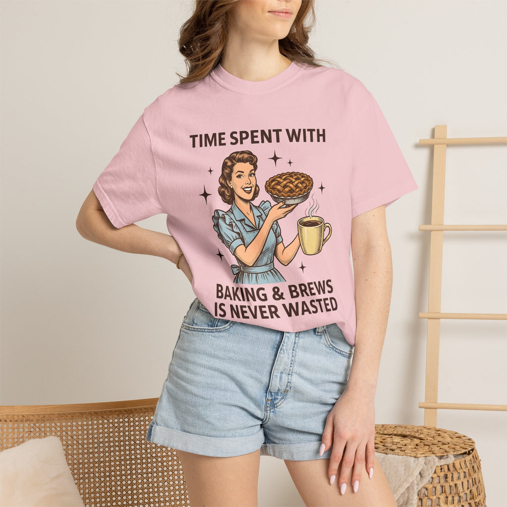 Woman Pie Coffee Shirt Coffee Baking Gift Women Vintage Tee Pastry T-Shirt Coffee Fan Distressed Tshirt Bakery Graphic Retro Stars Tshirt