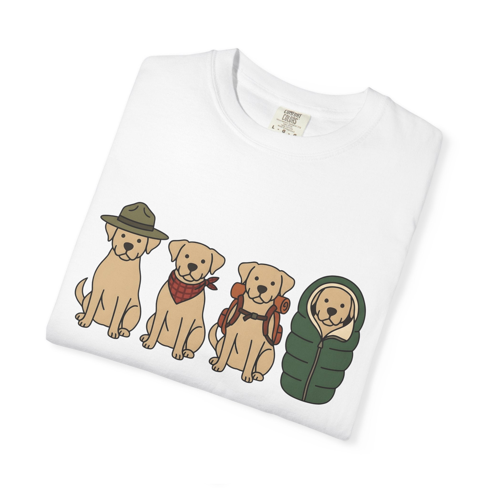 Labrador Retrievers Shirt Dog Hiking Gift Women Caricature Tee Labrador T-Shirt Dog Fan Cartoon Tshirt Trekking Graphic Clean Camping