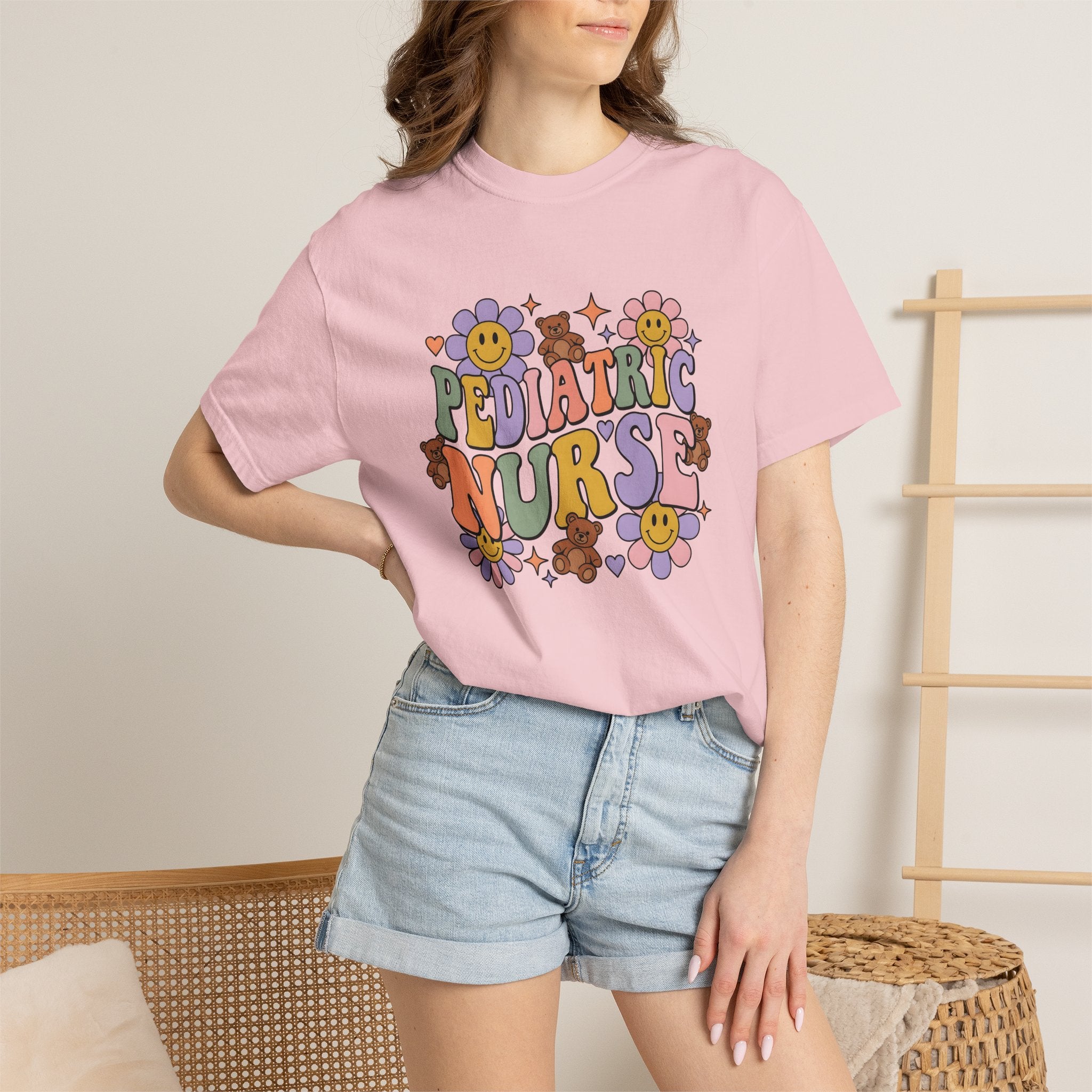 Teddy Bears Blossoms Shirt Nurses Blooms Gift Women Psychedelic Tee Teddy T-Shirt Nurse Enthusiast Trippy Tshirt Floral Graphic Vintage