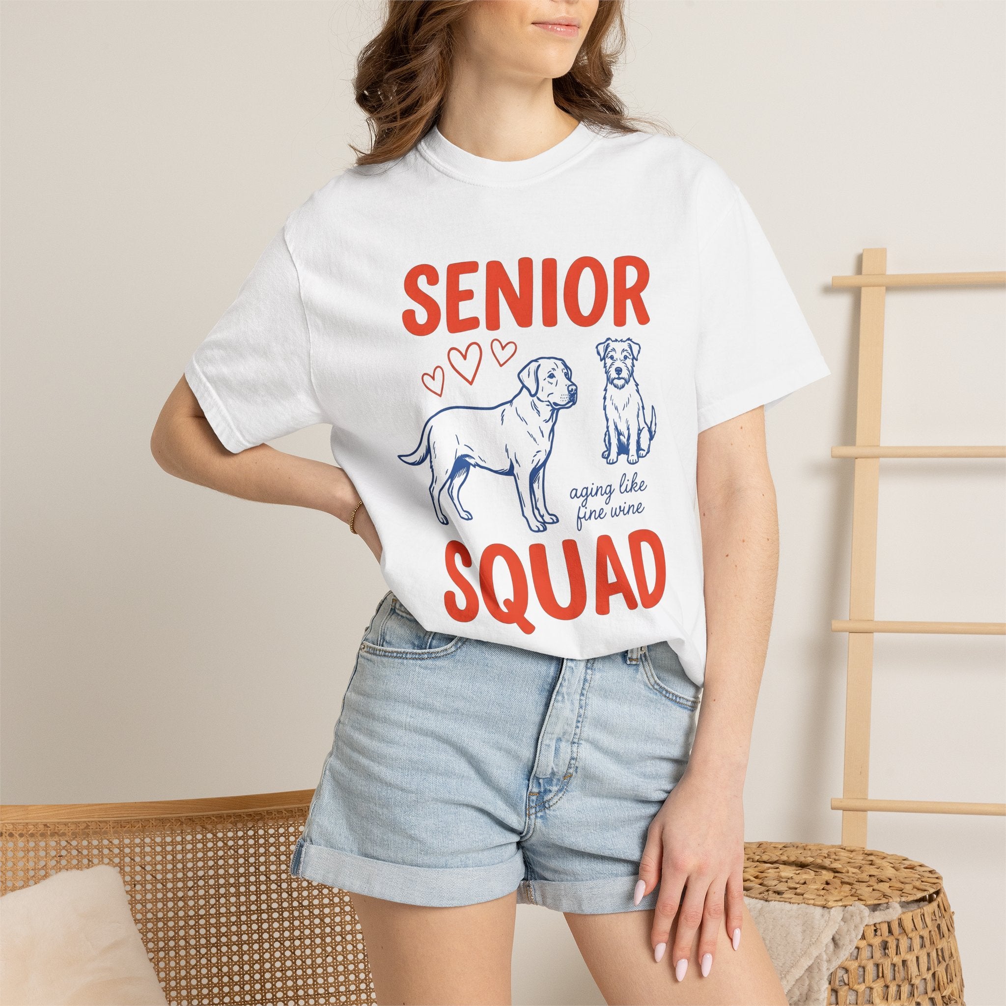 Senior Pups Shirt Dog Shelter Gift Women Cartoon Tee Puppy T-Shirt Dog Owner Dog Mom Tshirt Rescue Graphic Senior Puppy Nostalgic Heart